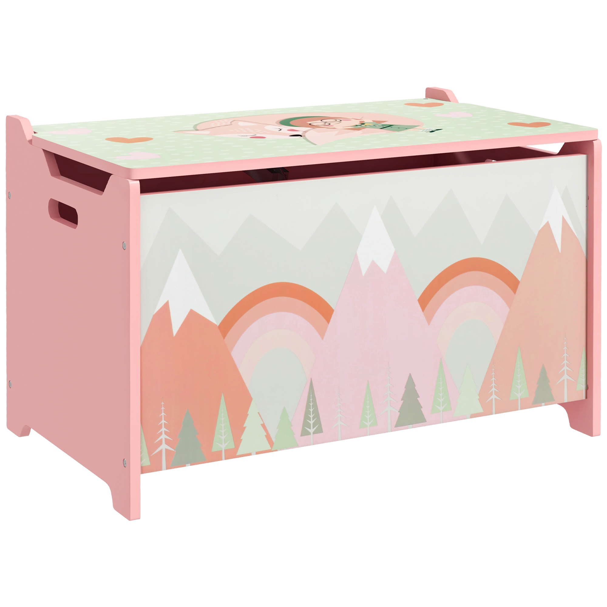 Toy Box,Kids Storage Chest,with Lid,Safety Hinge-Pink — image 2