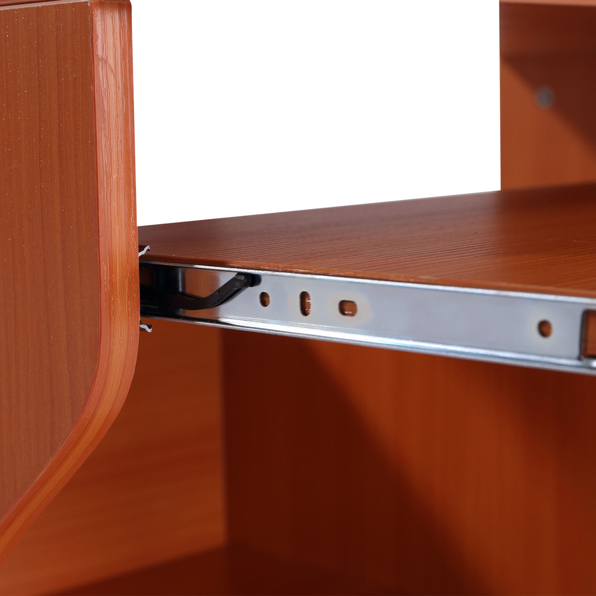 Multi-Storage Compact Work Desk,with Wheels-Cherry Wood Colour — image 3