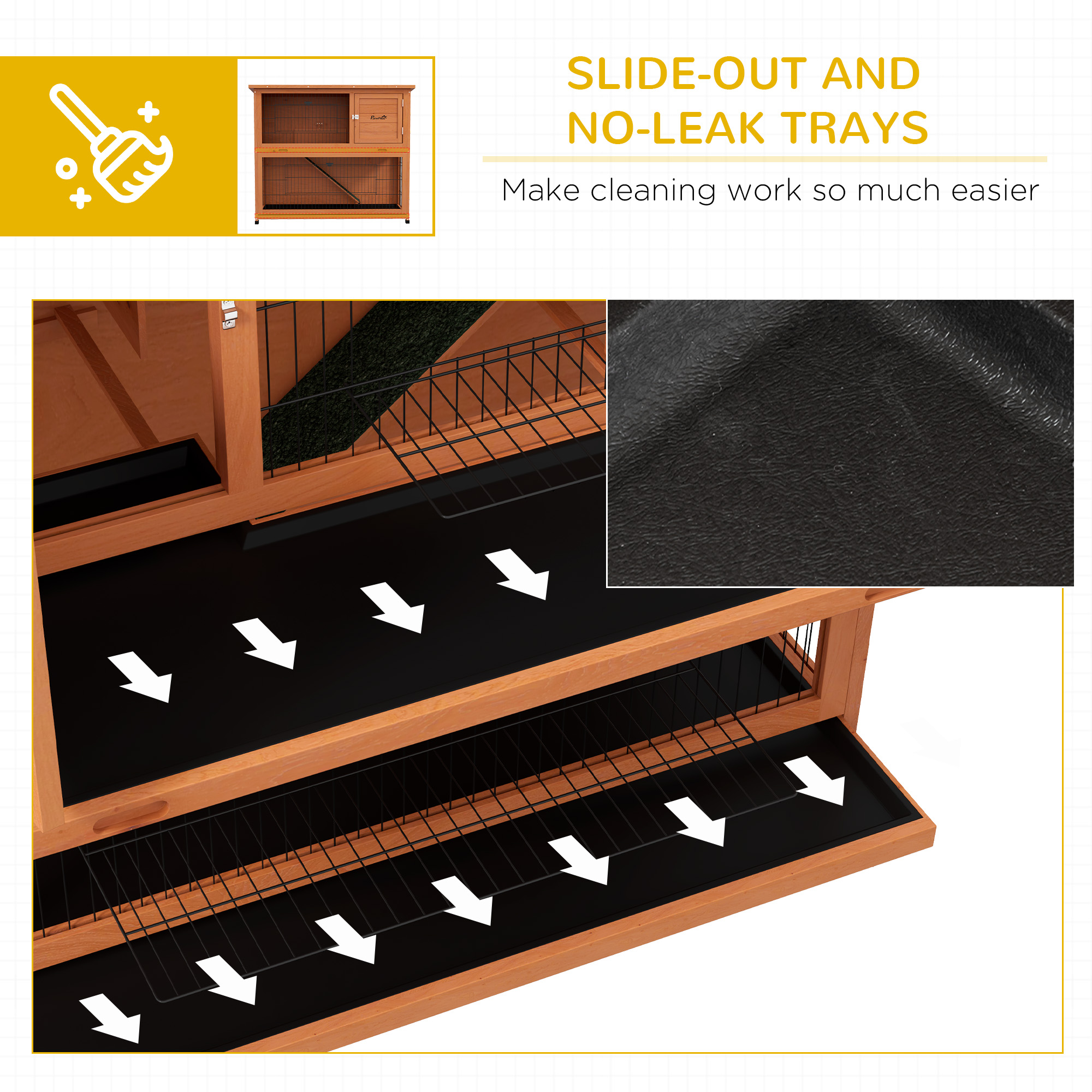 Two-Tier Antiseptic Wood Rabbit Hutch,102cm Guinea Pig