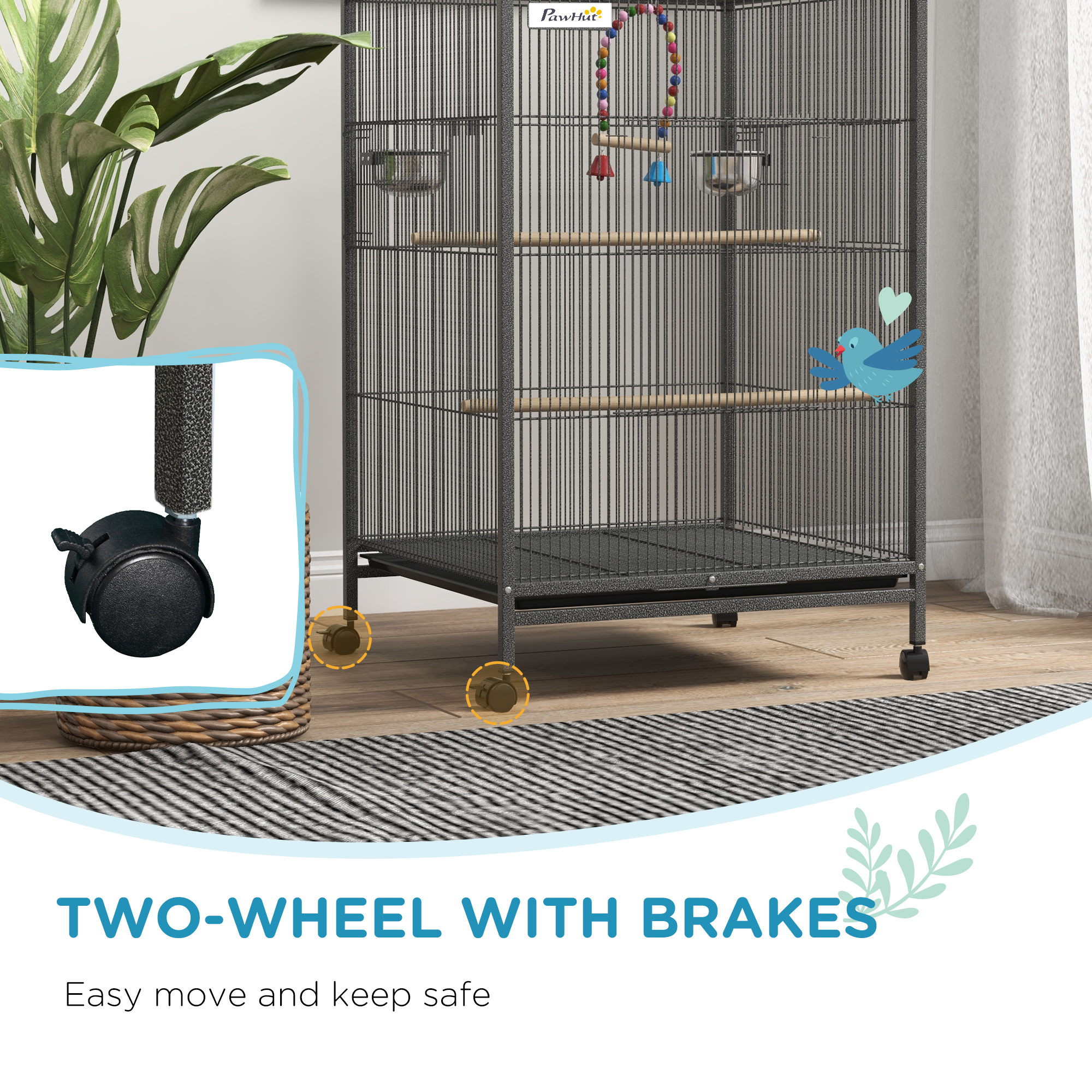 Bird Cage,Budgie Cage,with Rolling Stand,for Small
