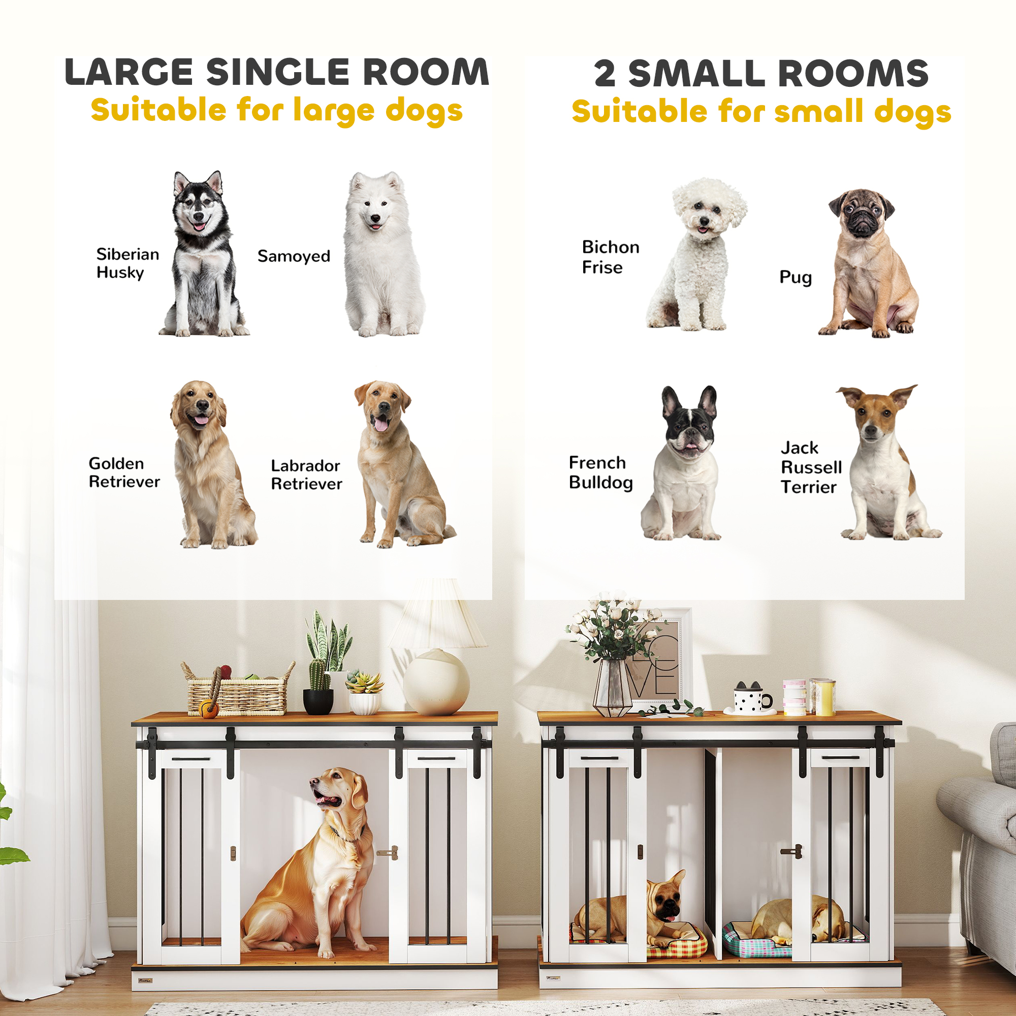 Dog Crate Furniture For Large Dogs,Double Cage Small Dogs — image 2
