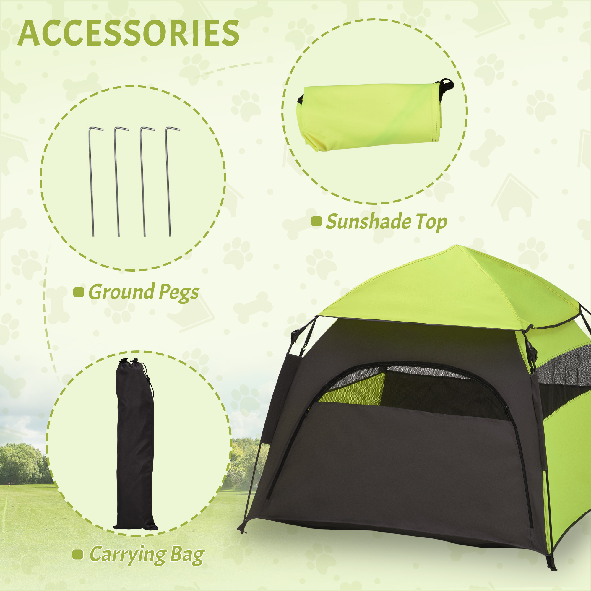 Foldable Dog Cat Tent With Water-Resistant Oxford,Carry Bag For Extra Large — image 2