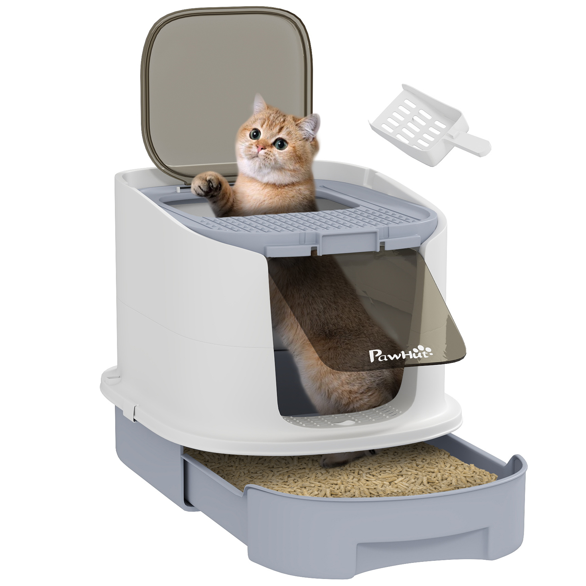 Cat Litter Box With Lid,Scoop,Deodorisation Bags,Top Entry — image 4