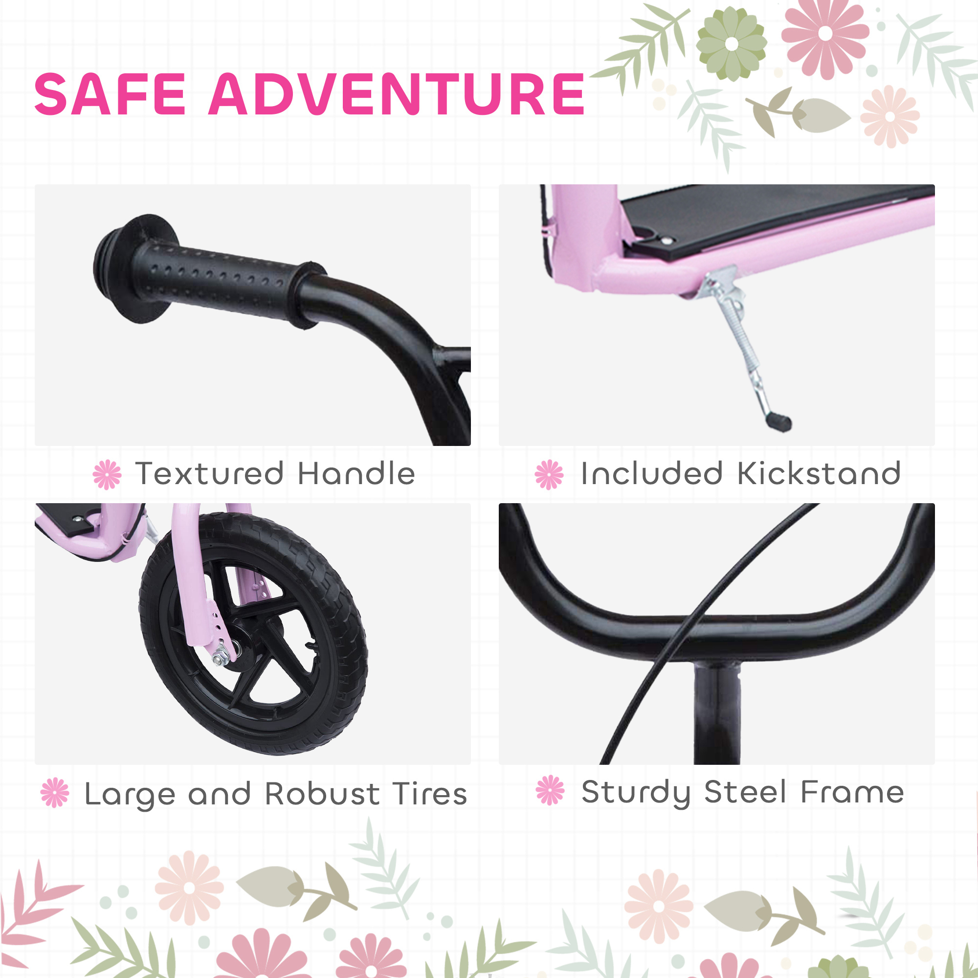 Kids Scooter Kick Scooter,with 12" EVA Tyres,Rear Brake,Big Wheels For 5-12 — image 4