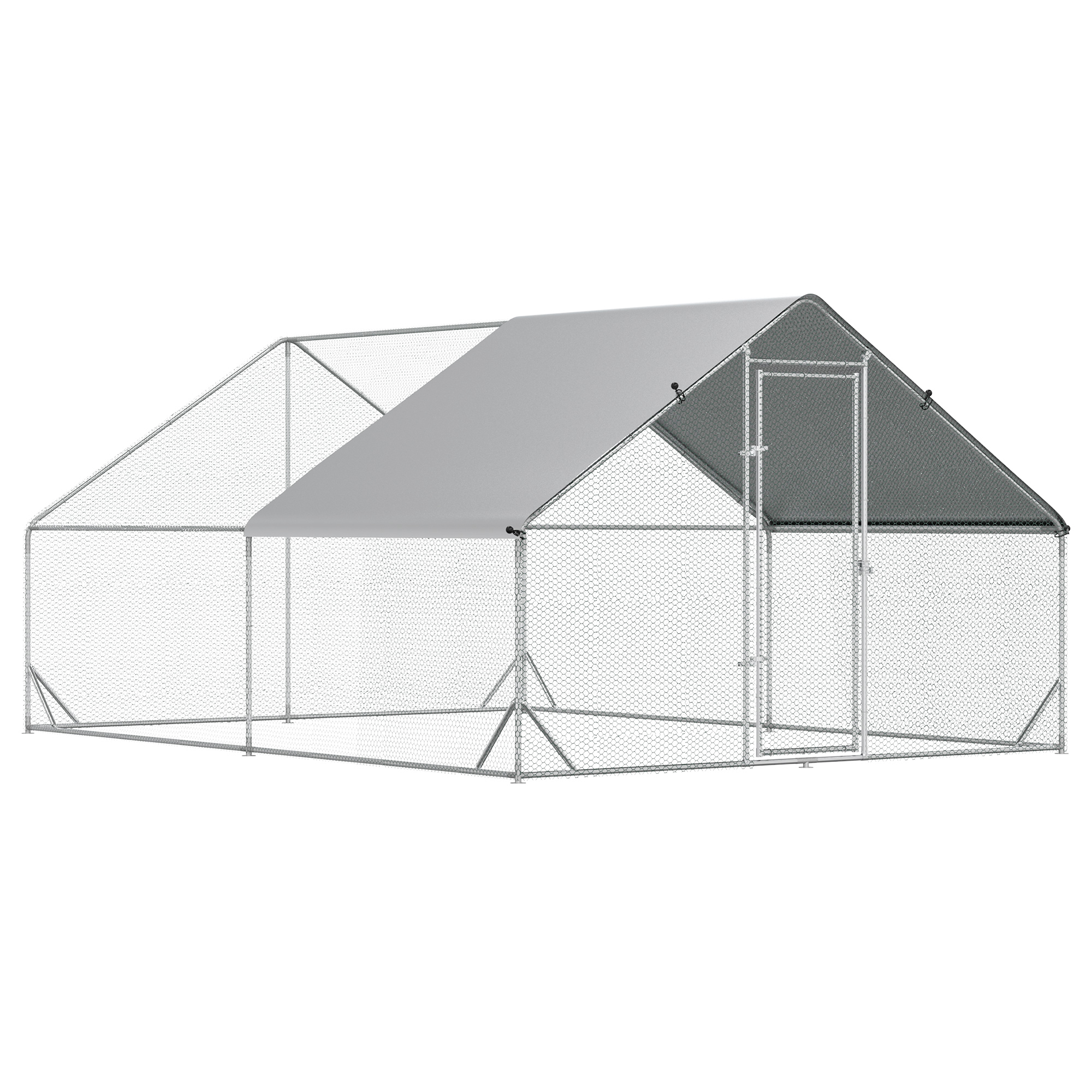 Chicken Run Galvanised Walk-in Coop Hen Poultry House Cage Rabbit Hutch Pet