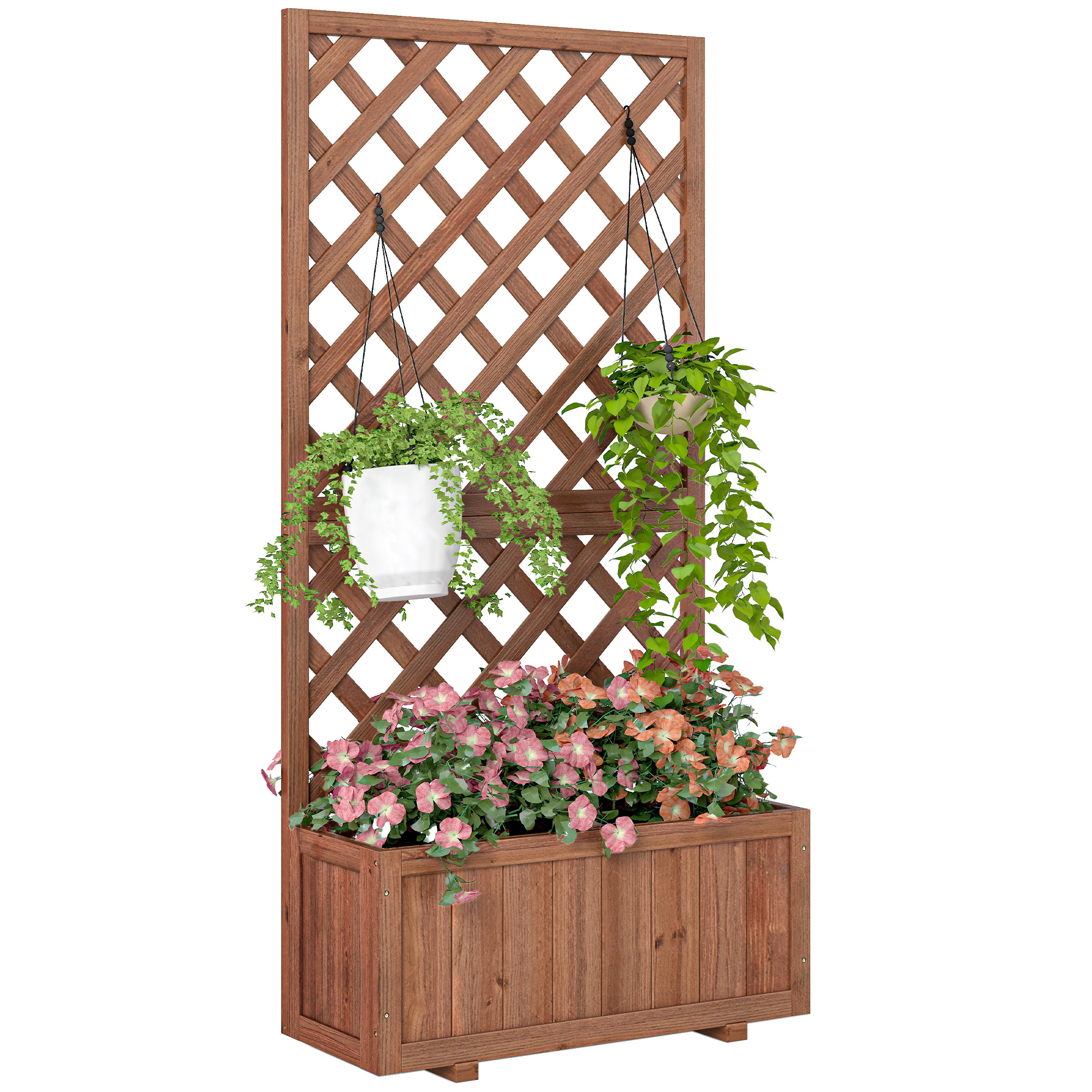 Garden Planter With Trellis,45L Raised Bed For Climbing — image 2