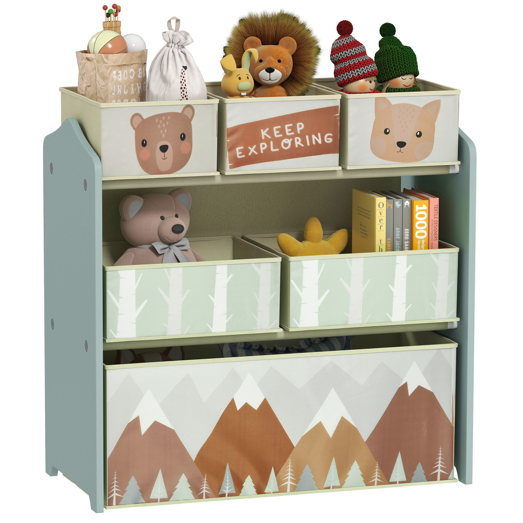 Kids Storage Unit,Toy Organiser,with Six Fabric Bins,for — image 4