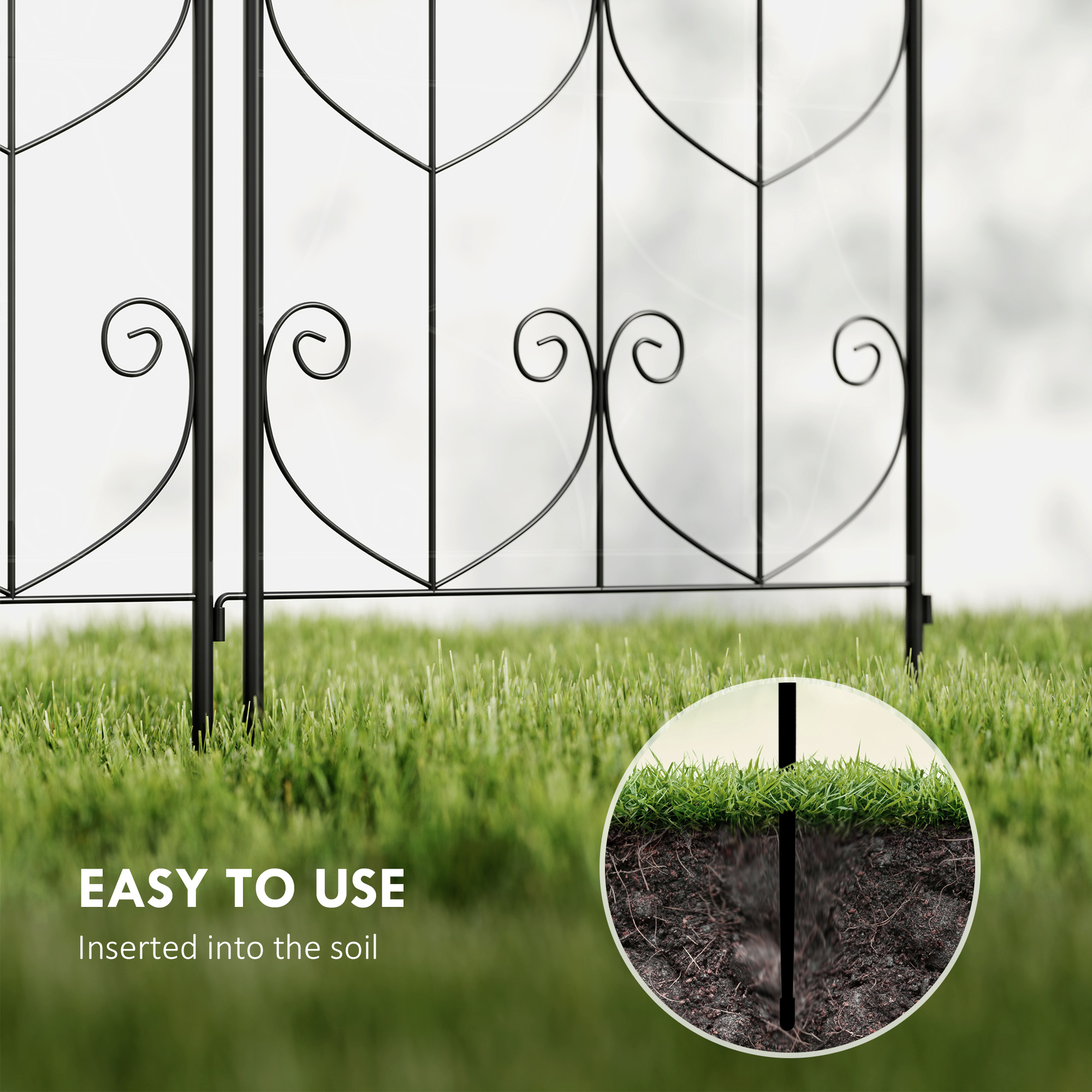 Set Of 2 Garden Trellis,Metal Fence Panels For Climbing
