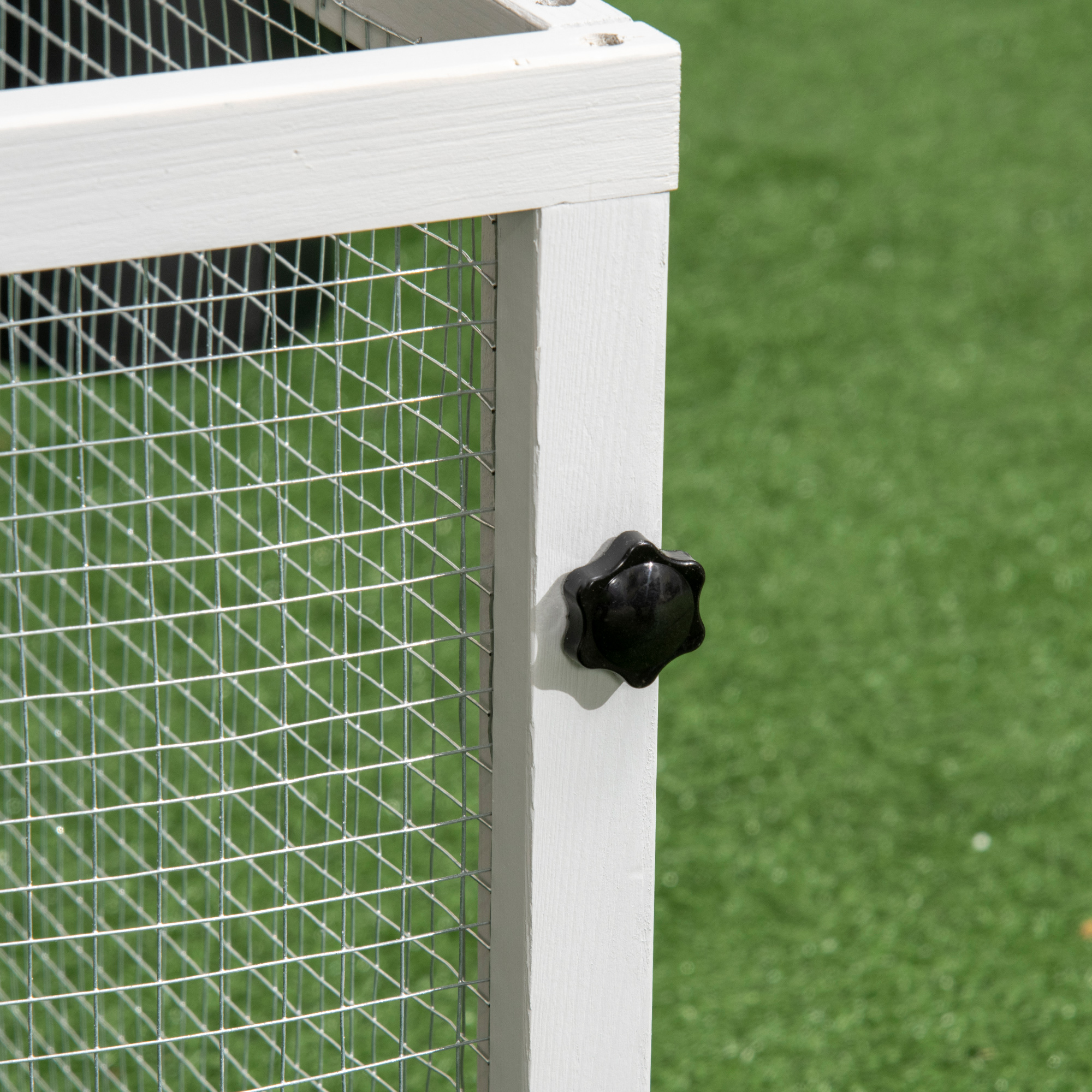 Indoor Rabbit Hutch,Guinea Pig Cage,with Slide-Out Tray,Large Fenced Area-Light Grey detail photo 1
