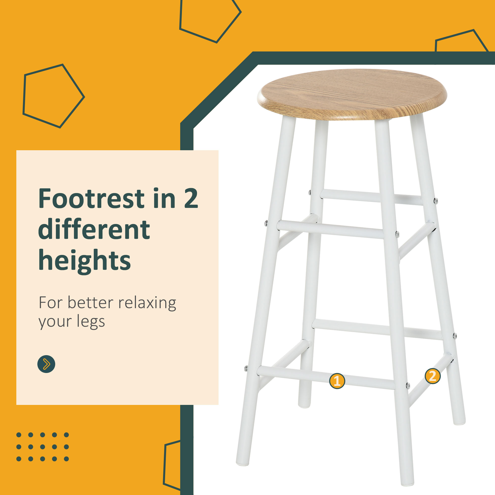 Bar Table Set,Bar And Stools Set,Footrest Storage Shelf,for Kitchen,Dining — image 2