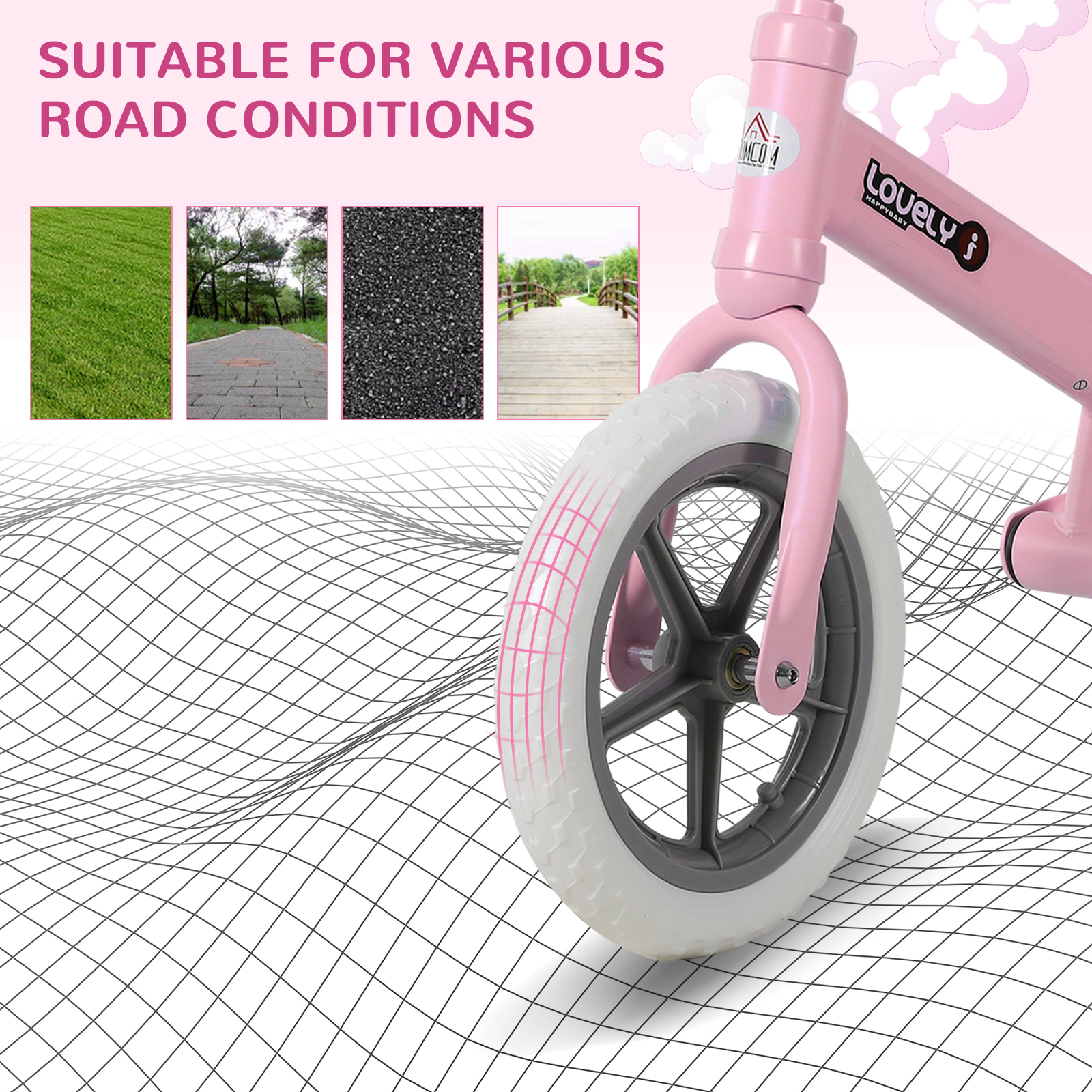12" Kids Balance Bike No Pedal Bicycle EVA Tire Adjustable Seat Toddler — image 5