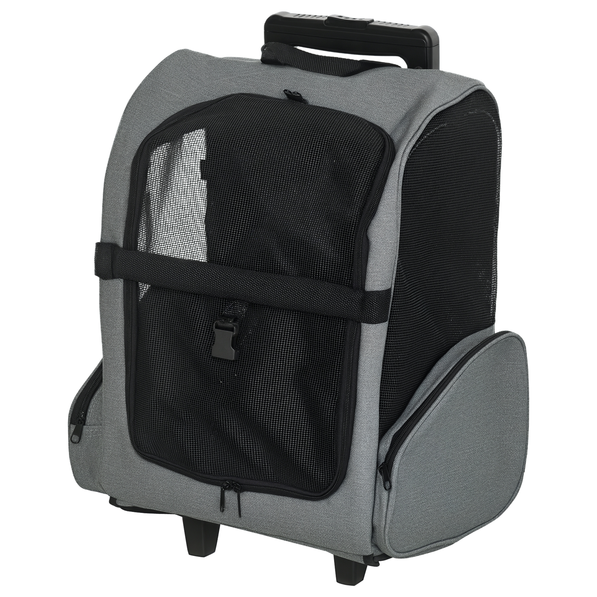 Pet Travel Backpack Bag Cat Puppy Dog Carrier W/ Trolley And Telescopic Handle — image 3