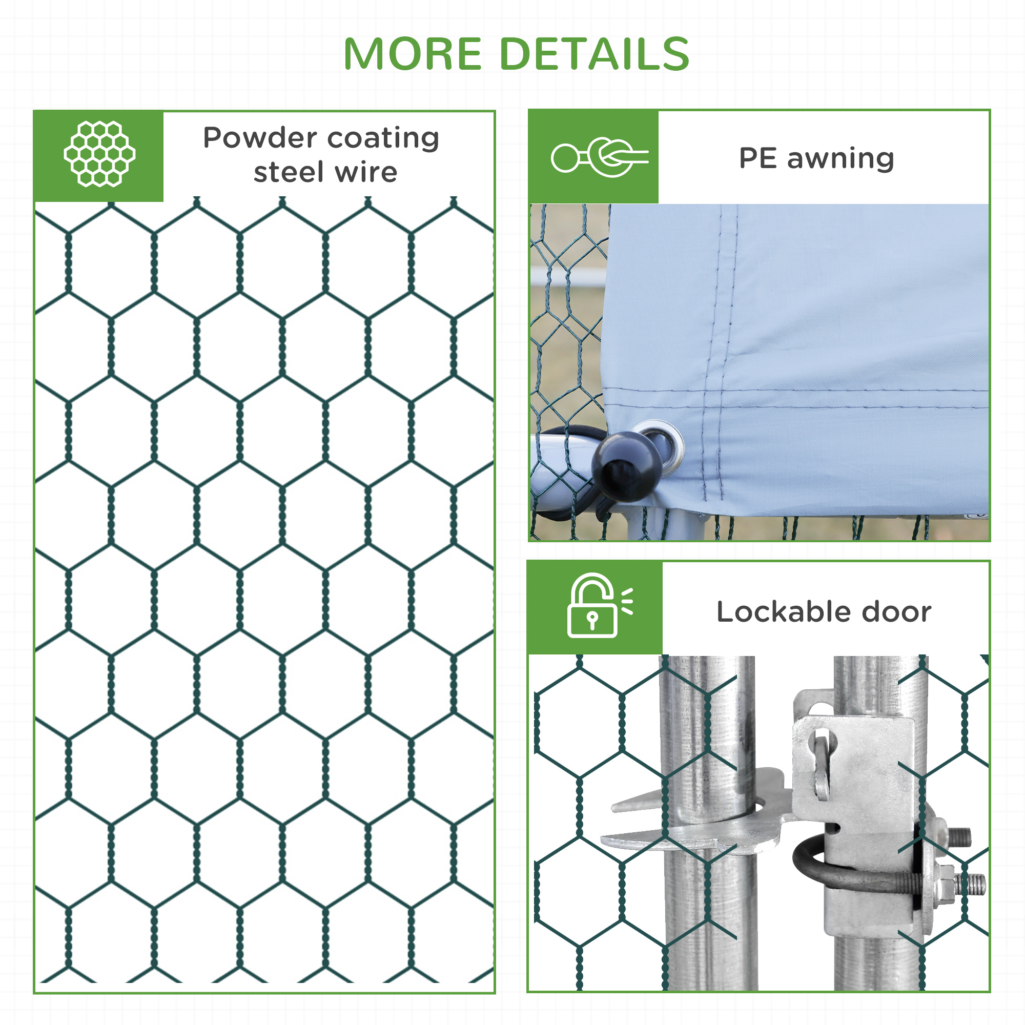 Chicken Run Galvanised Walk-in Coop Hen Poultry House Cage Rabbit Hutch Pet — image 6