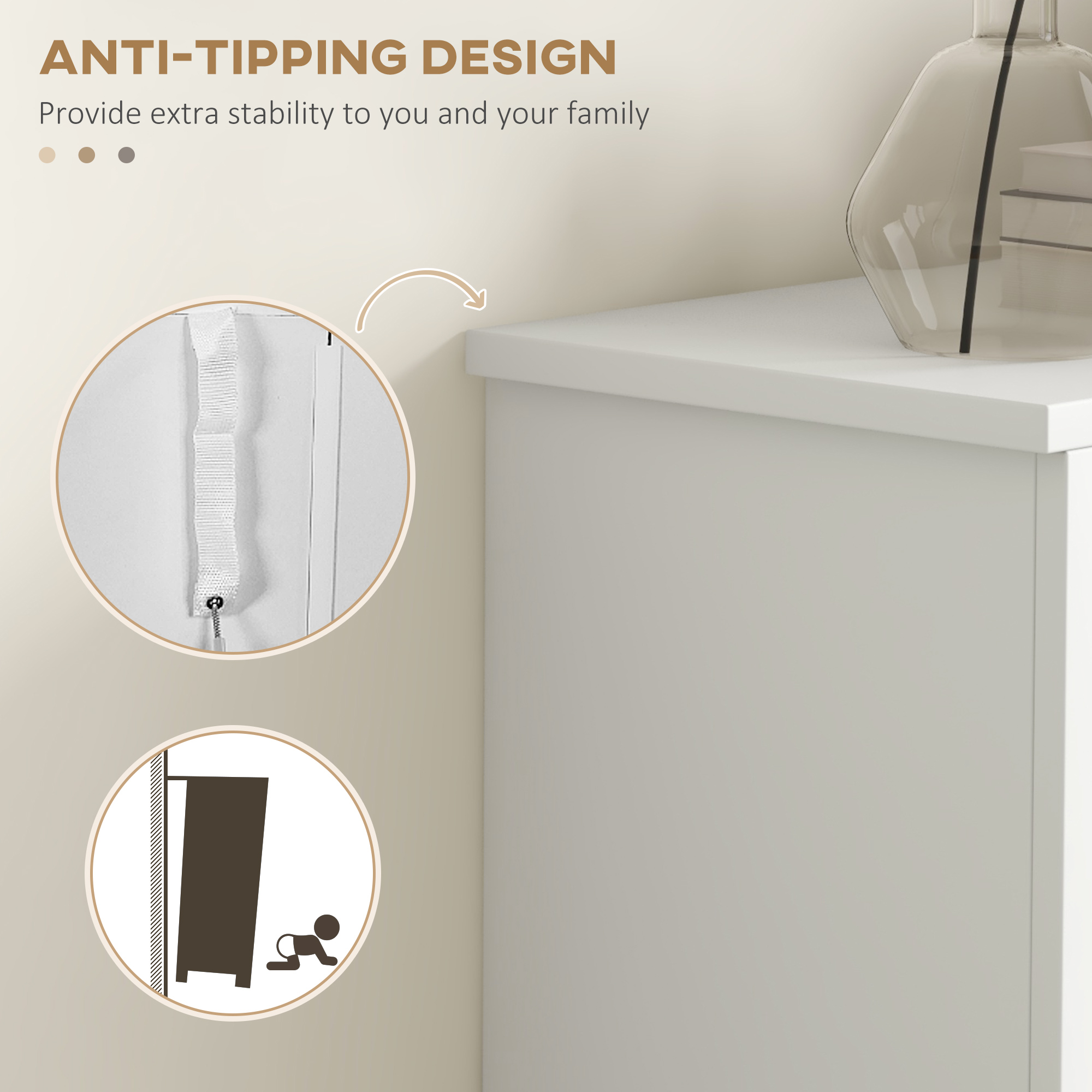 Modern Shoe Cabinet With 2 Flip Drawers And Adjustable Shelves,Narrow Storage