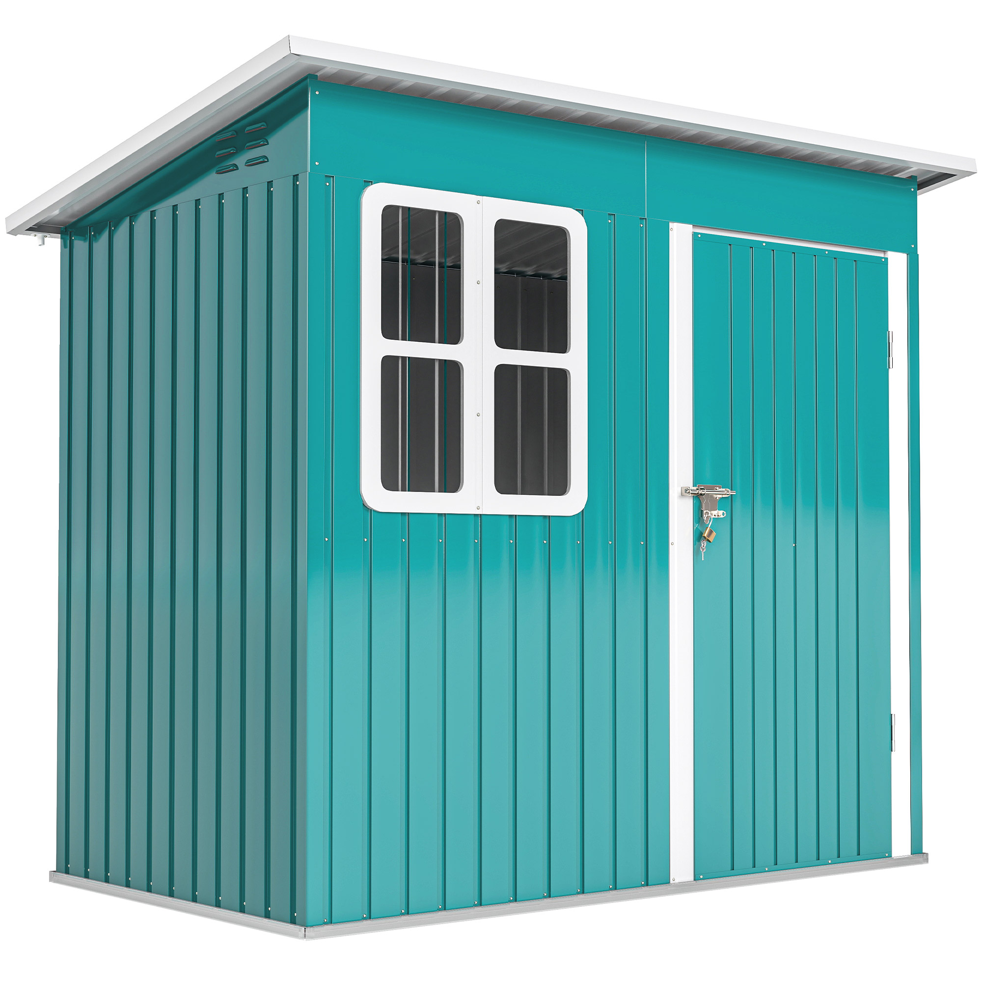 7 X 4ft Galvanised Steel Garden Shed,with Lock