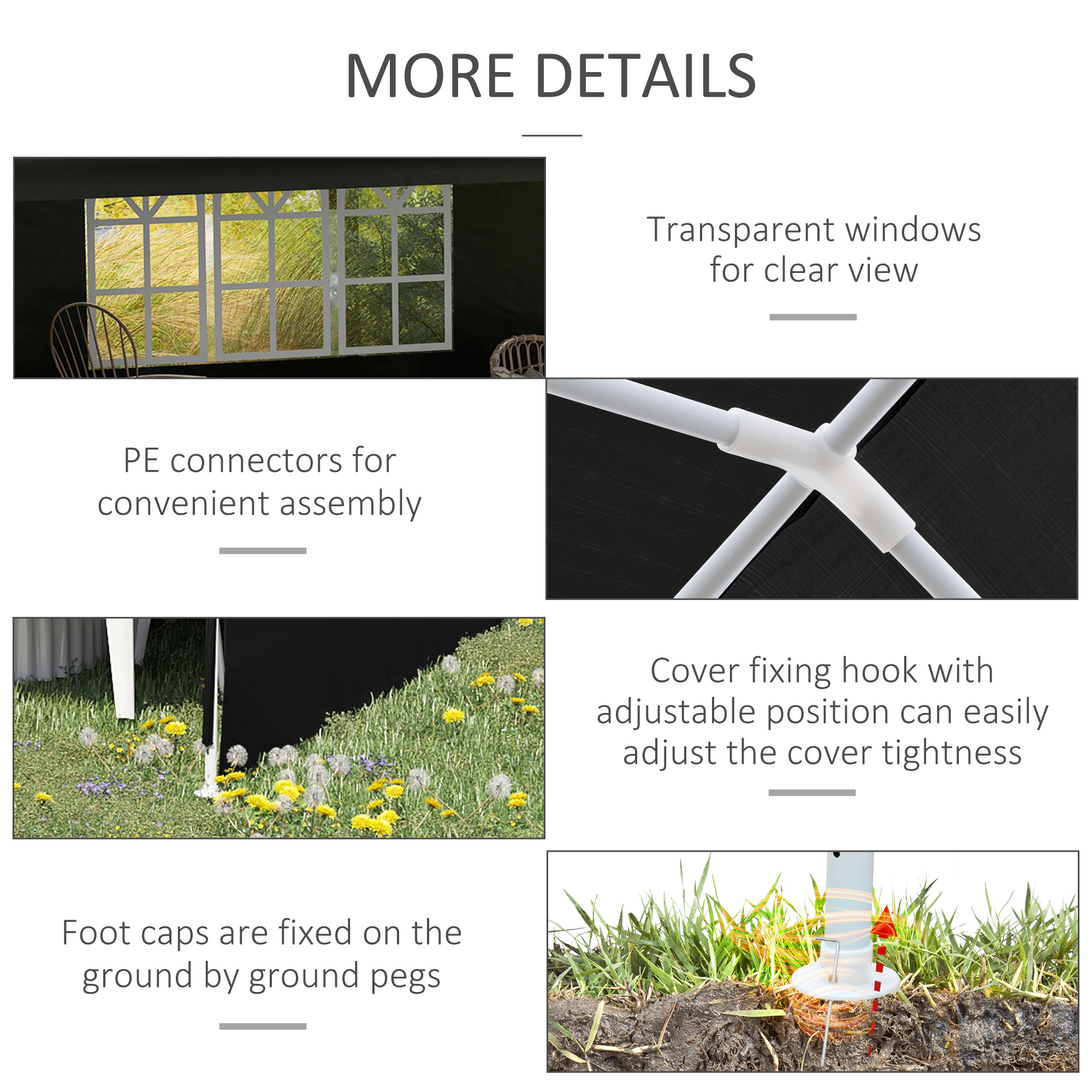 6 X 3 M Party Tent Gazebo Marquee Outdoor Patio Canopy Shelter With Windows — image 5