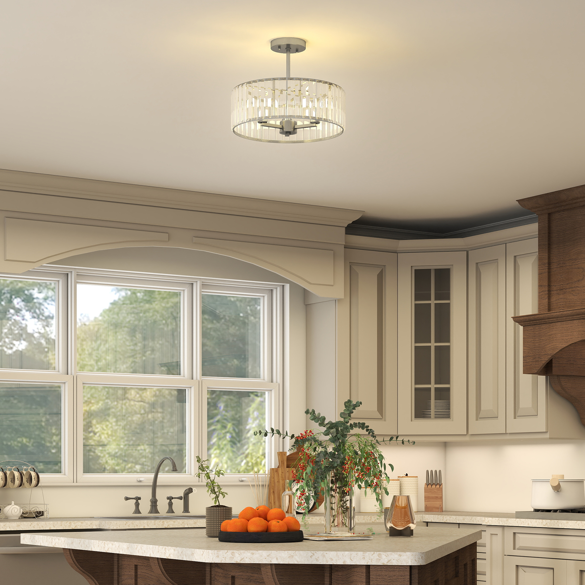 Crystal ceiling light fixture,semi flush mount modern