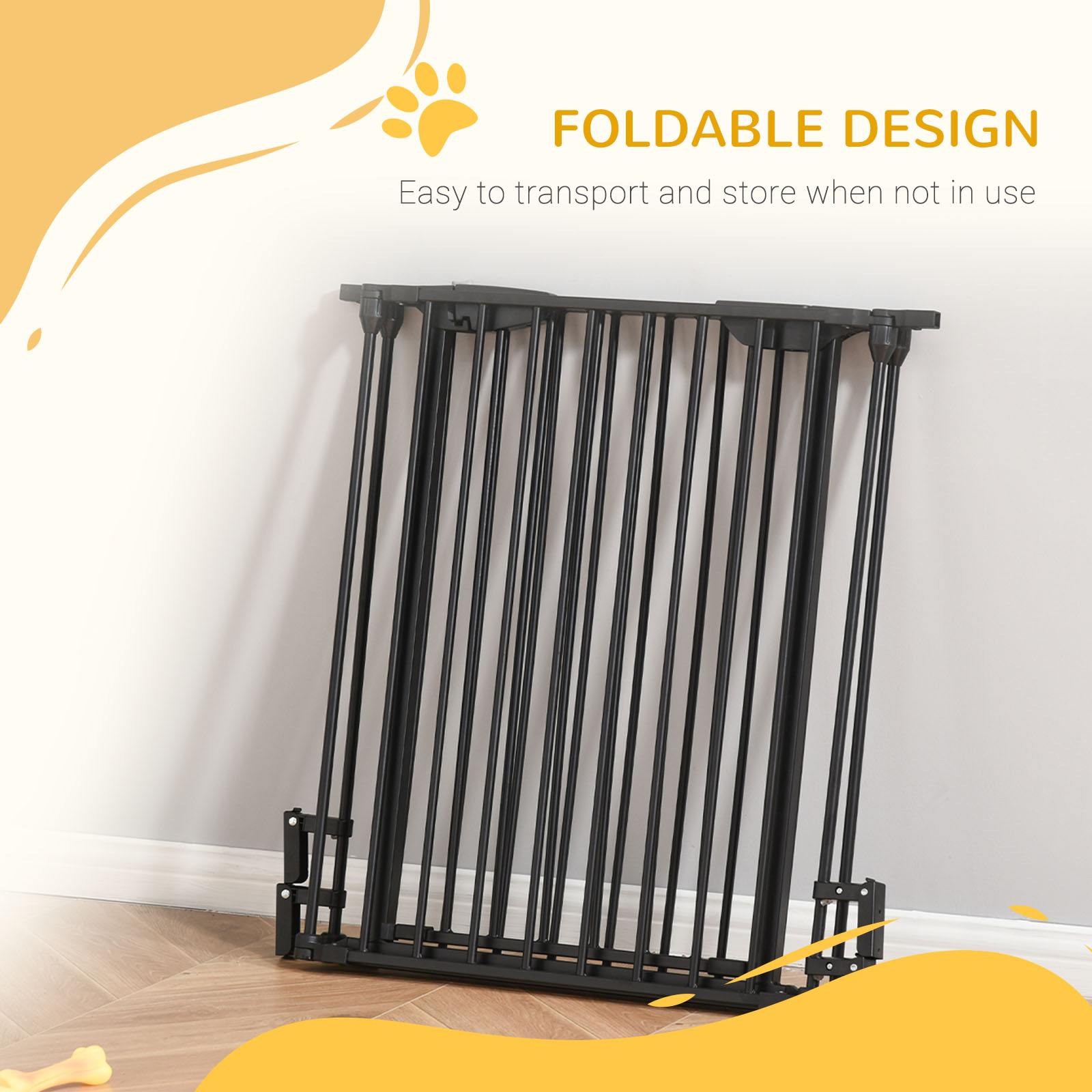 Pet Safety Gate,3 Panels Playpen Fireplace,Foldable Metal Fence,Stair — image 3