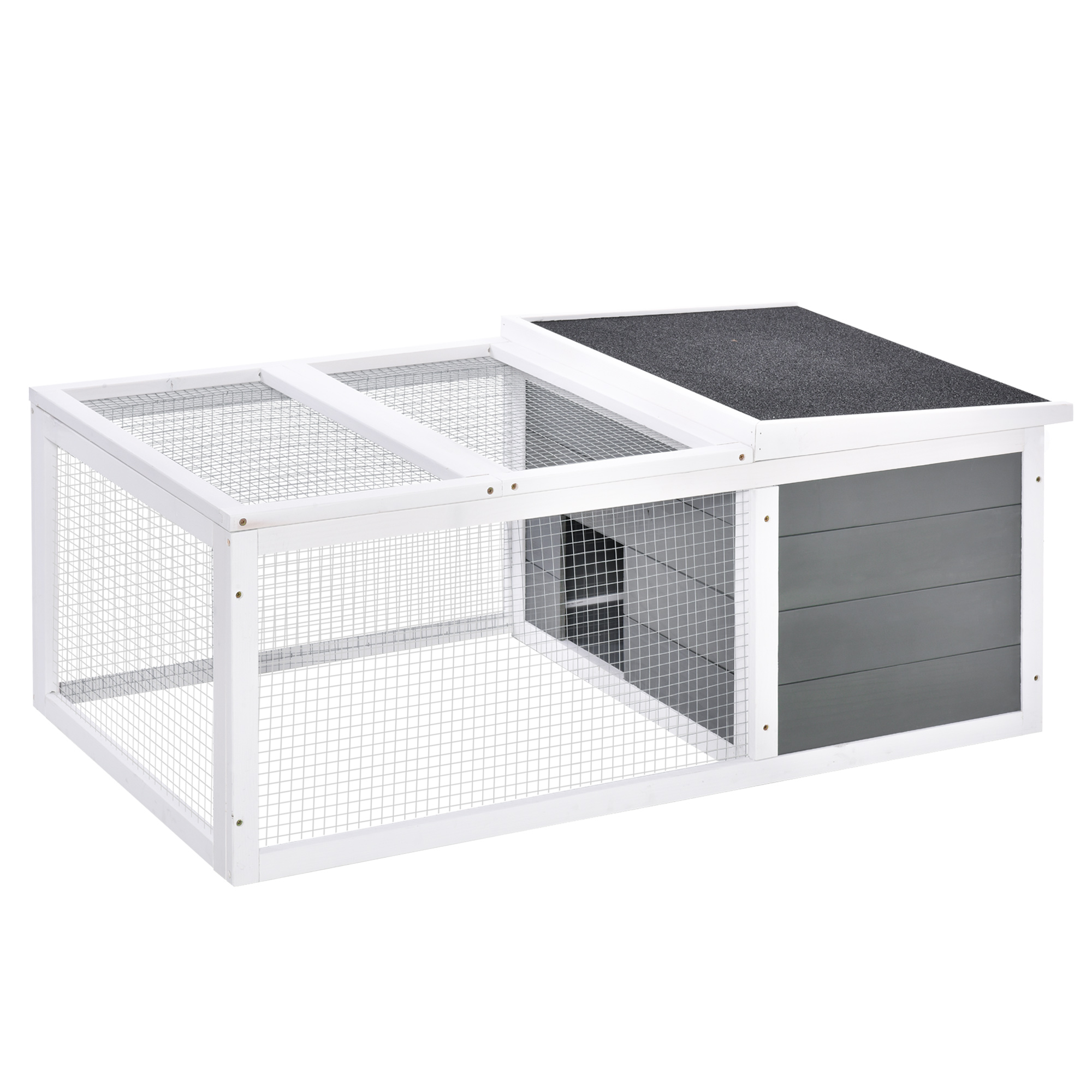Rabbit Hutch Guinea Pig Wooden Small Animal Cage Run Duck House With Openable