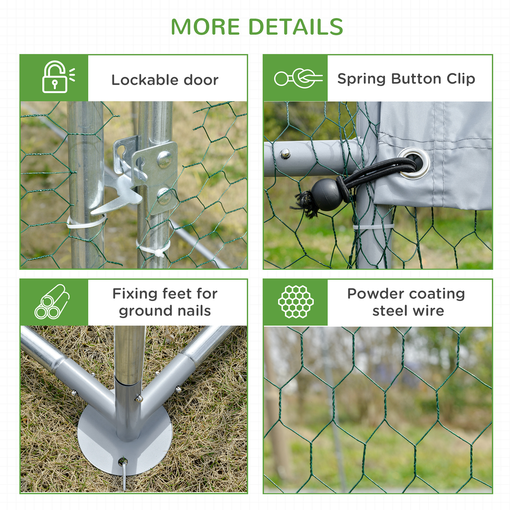Walk In Chicken Run Galvanised Coop Hen Poultry House Cage Pet Playpen Garden