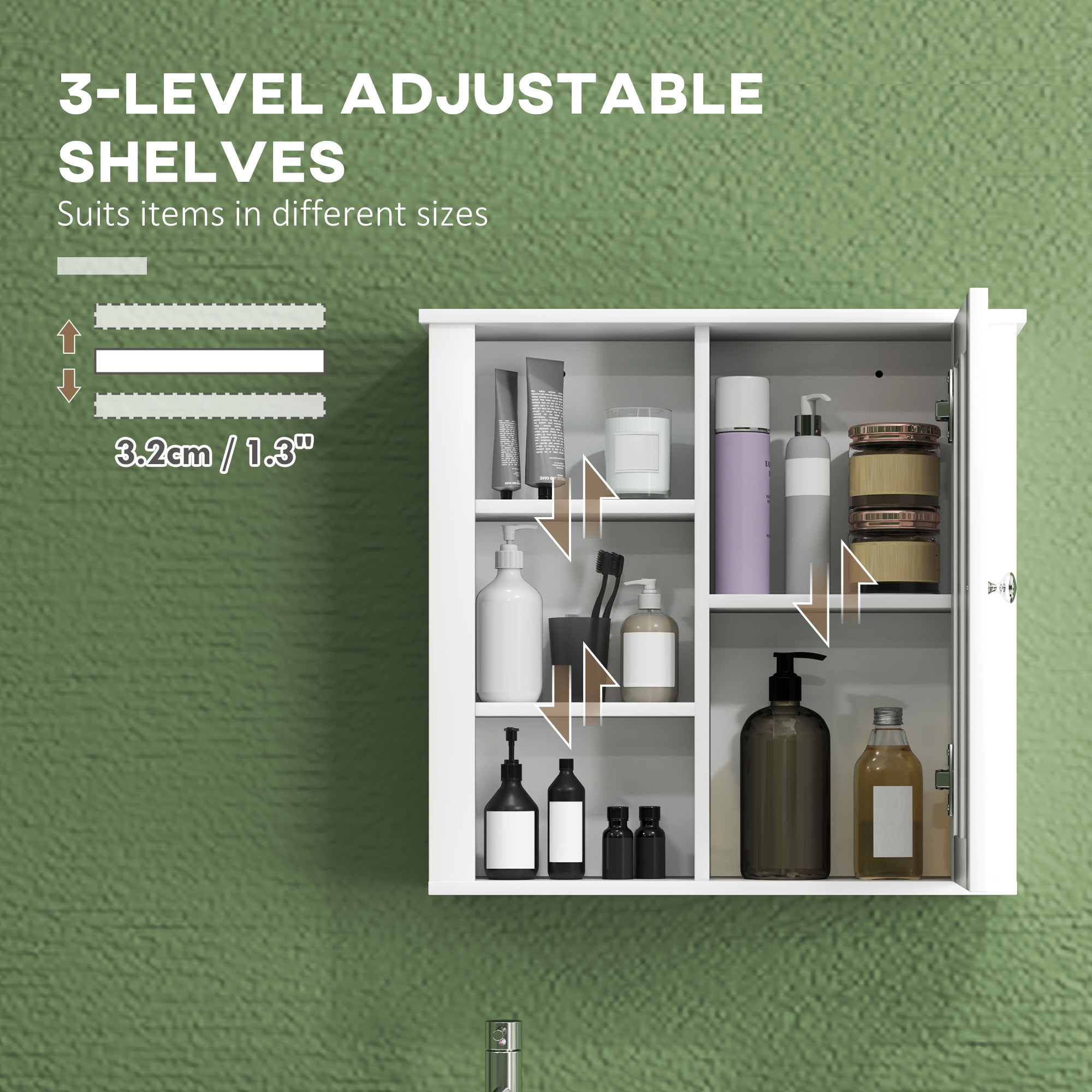 Clean And Simple Bathroom Storage Cabinet-White — image 4