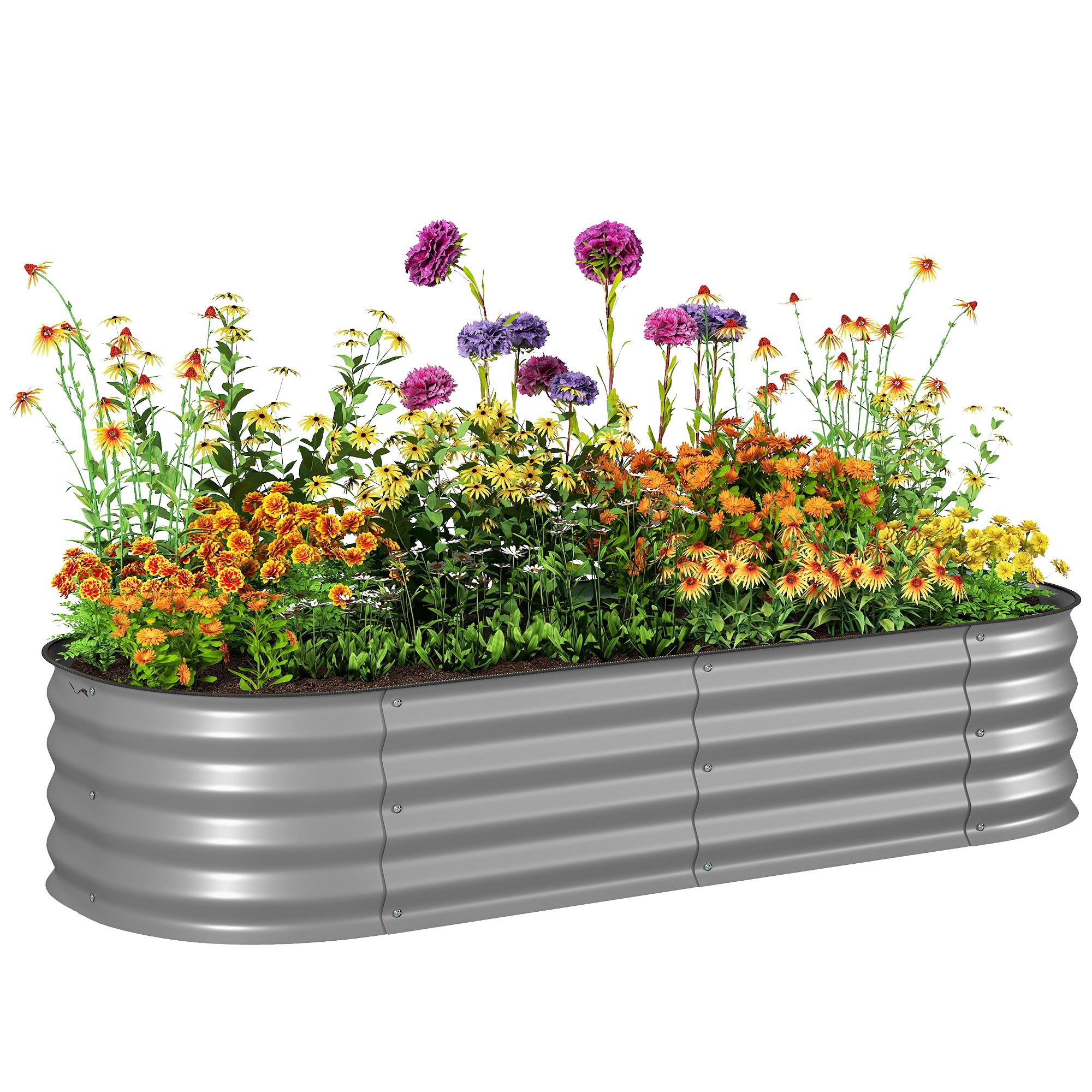 Galvanised Raised Garden Bed,Metal Planter Box With Safety Edging,for — image 3
