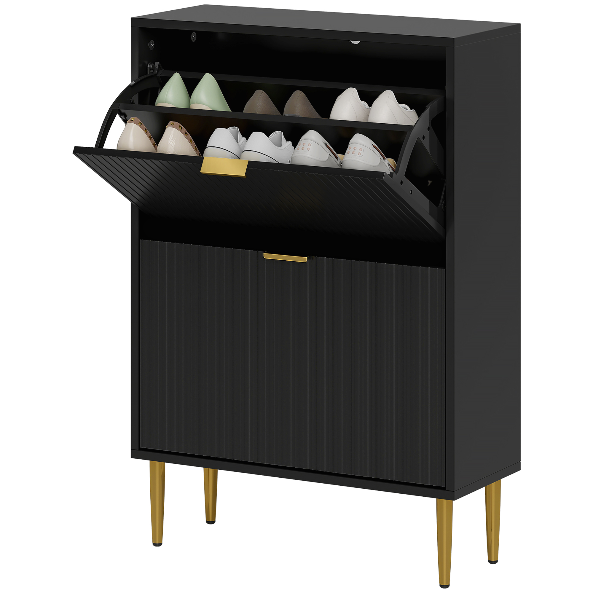 Elegant Two-Drawer Shoe Cabinet-Black — image 3