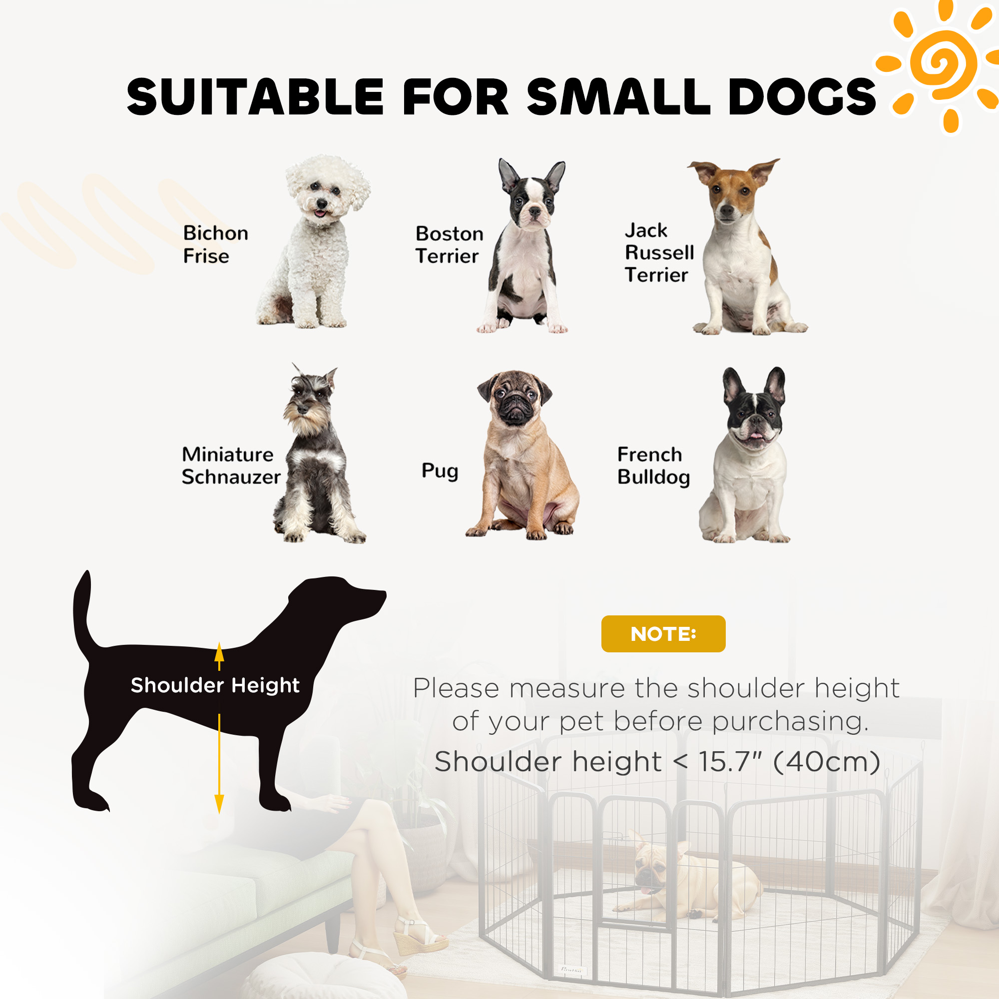 Eight-Panel Dog Playpen With Door,for Large Dogs,Indoors,Outdoors,60cm — image 2
