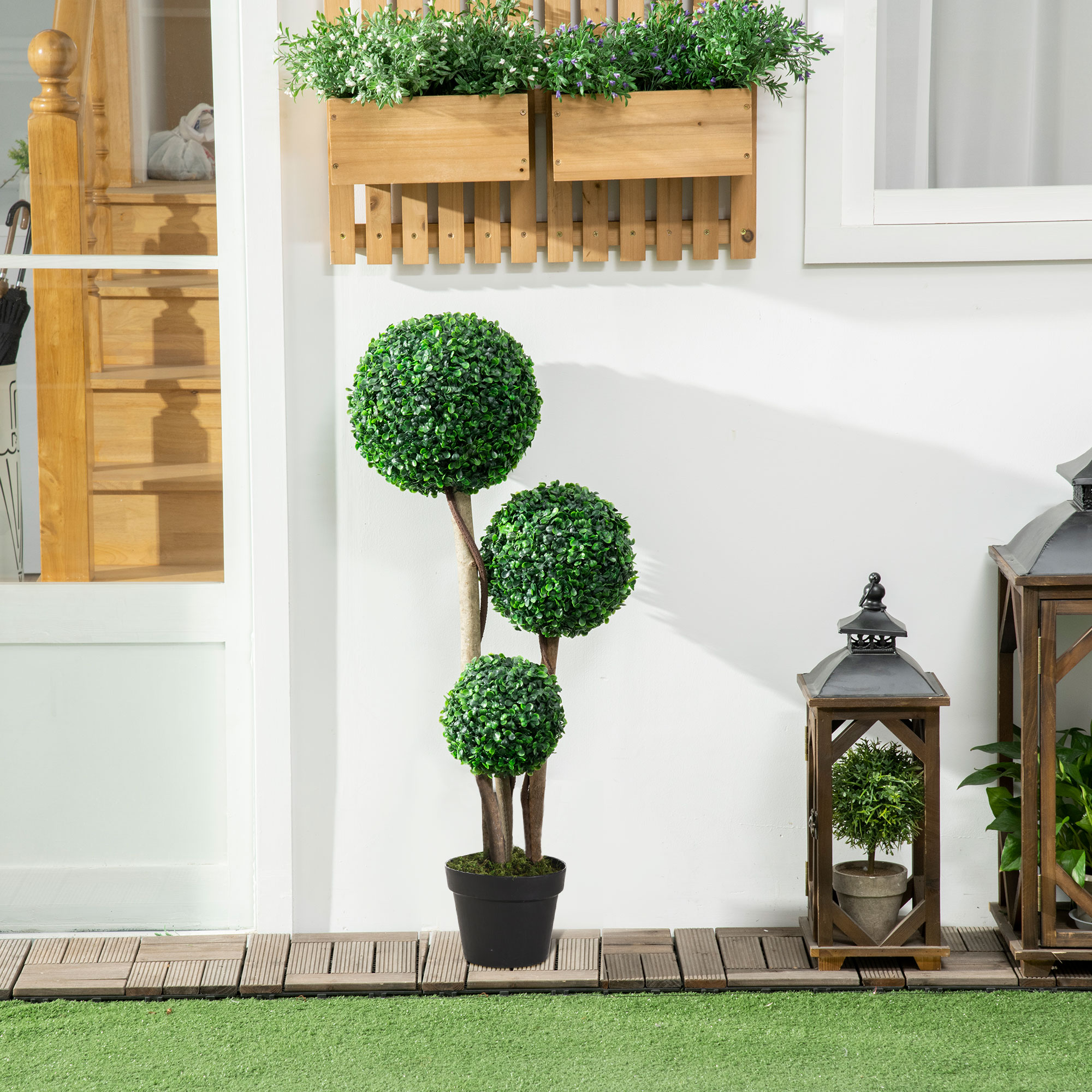 Decorative Artificial Tree Boxwood Ball Topiary In Pot,Fake Plant For Home — image 2