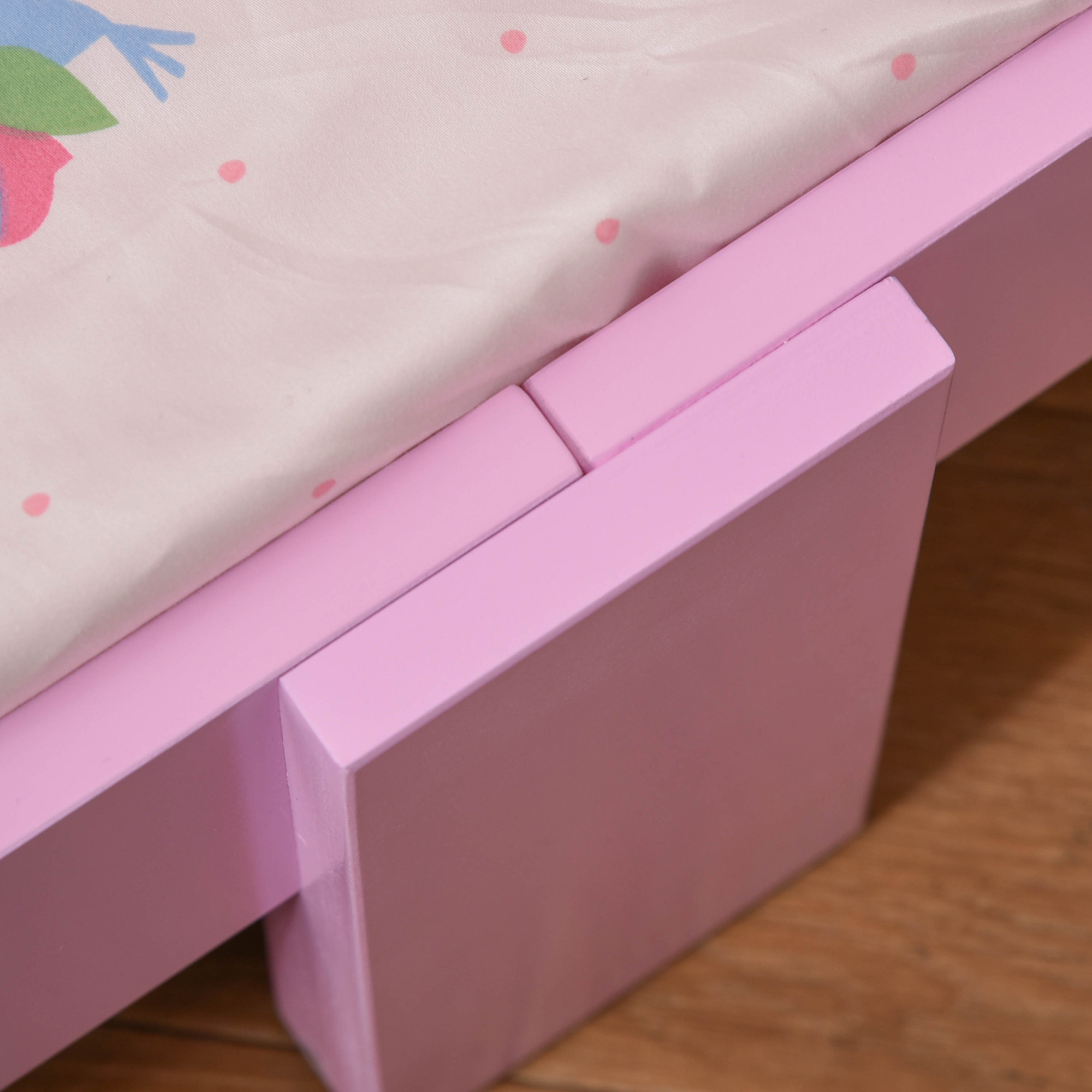 Kids Bed Princess Castle Theme W/ Side Rails Slats Home Furniture For 3-6 Yrs — image 4