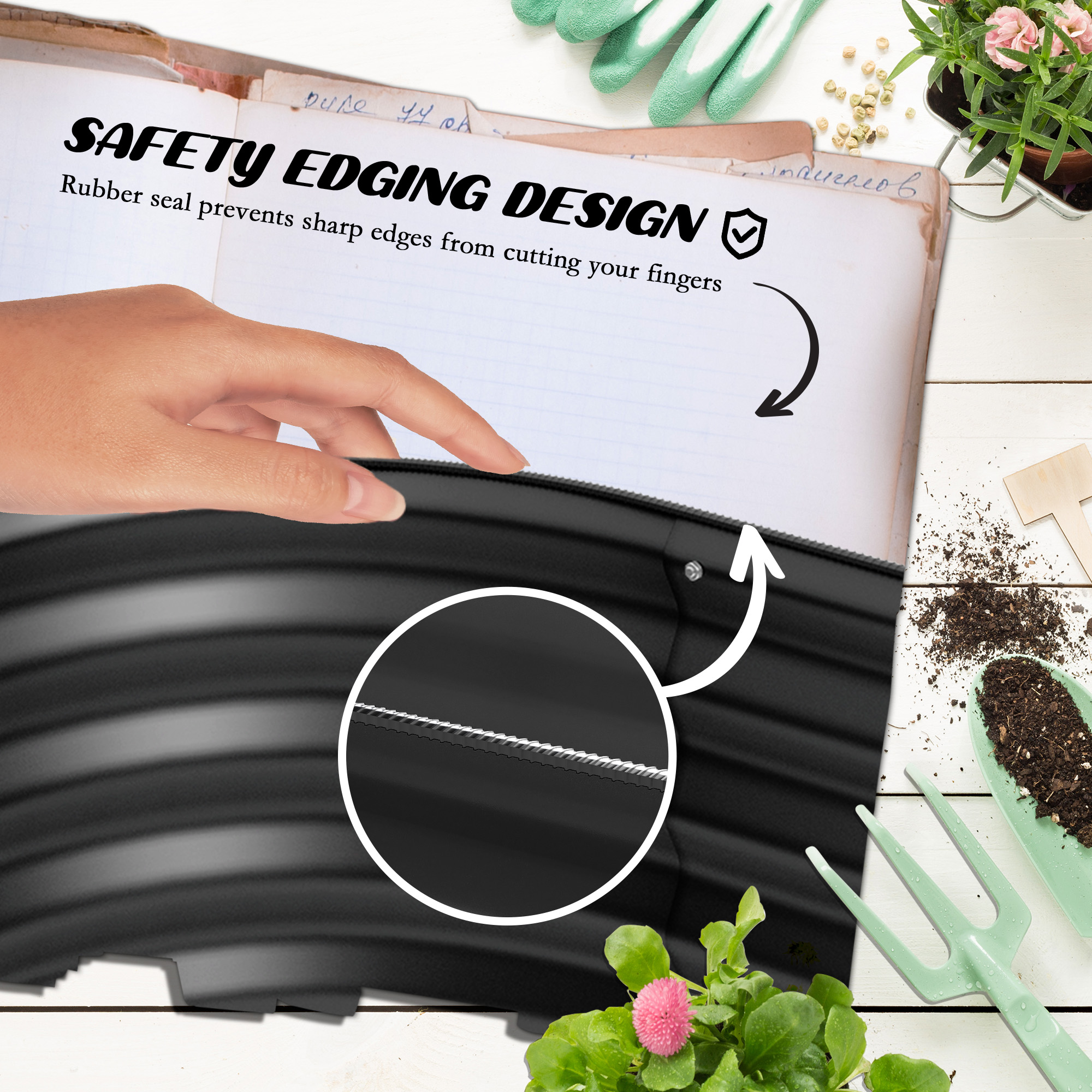 Galvanised Raised Garden Bed,Metal Planter Box With Safety Edging,for — image 5