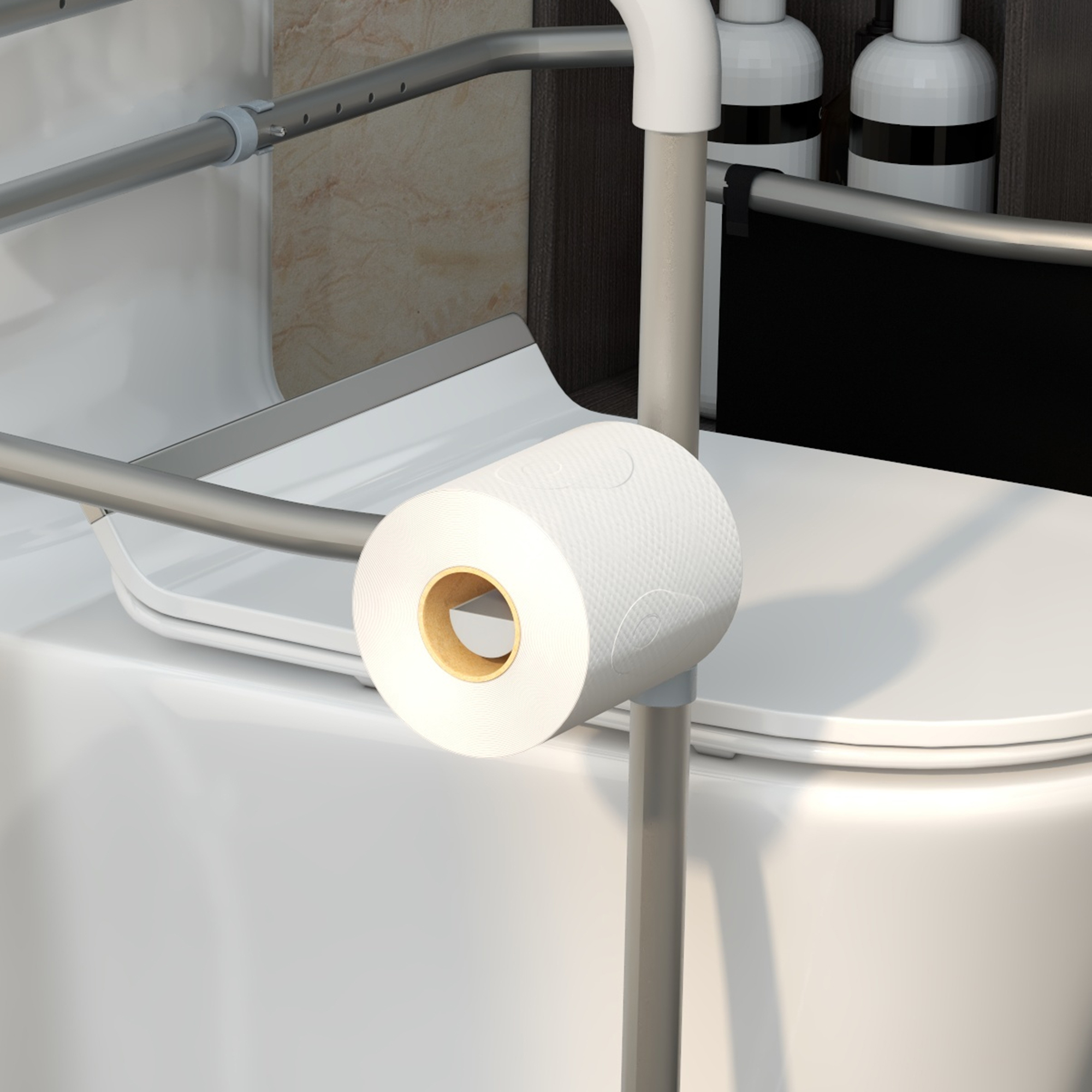 Free Standing Toilet Frame,Height And Width Adjustable Safety Frame With Arms,2 — image 3