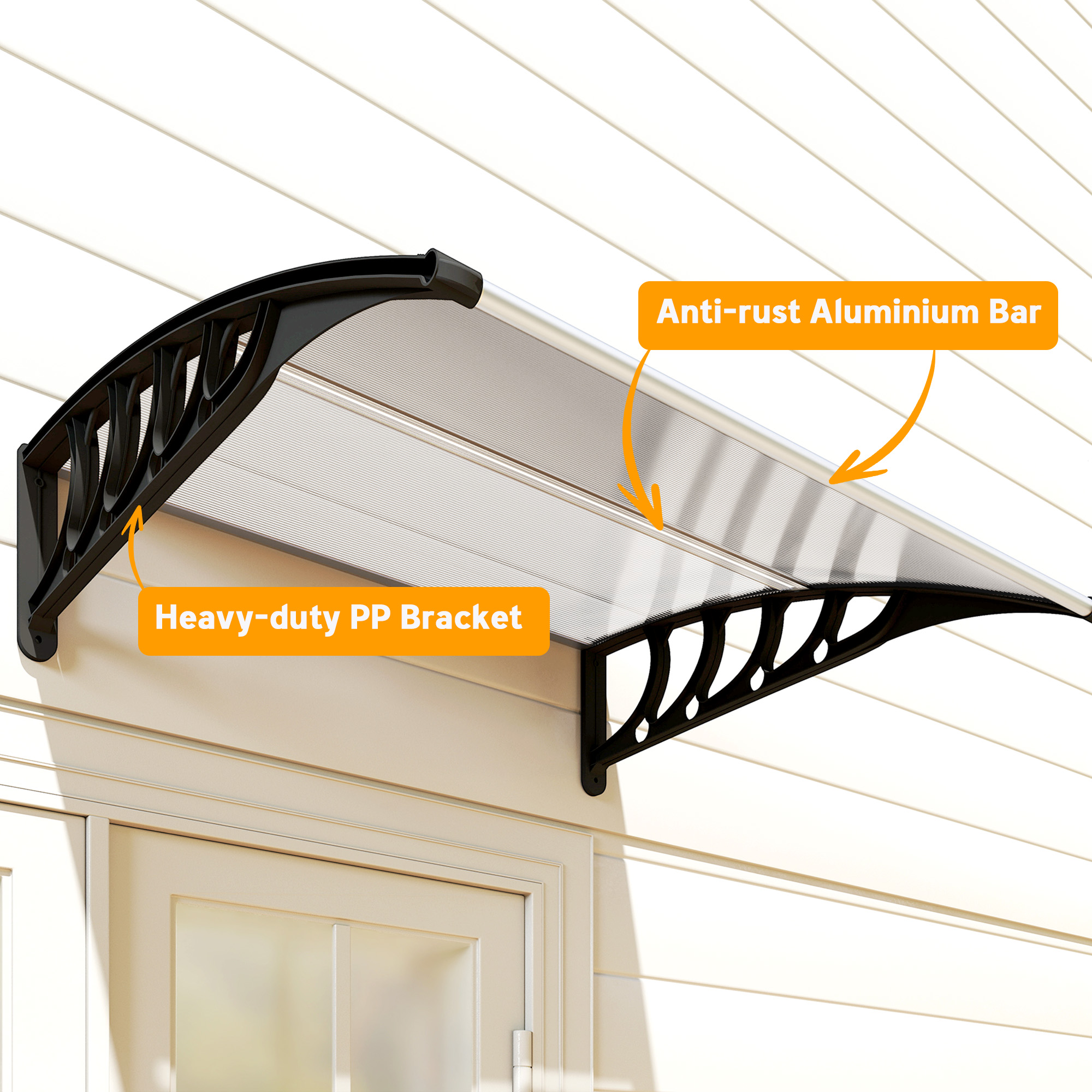 Front Door Canopy,Outdoor Awning,Rain Shelter For Window,Porch And Front/Back — image 5