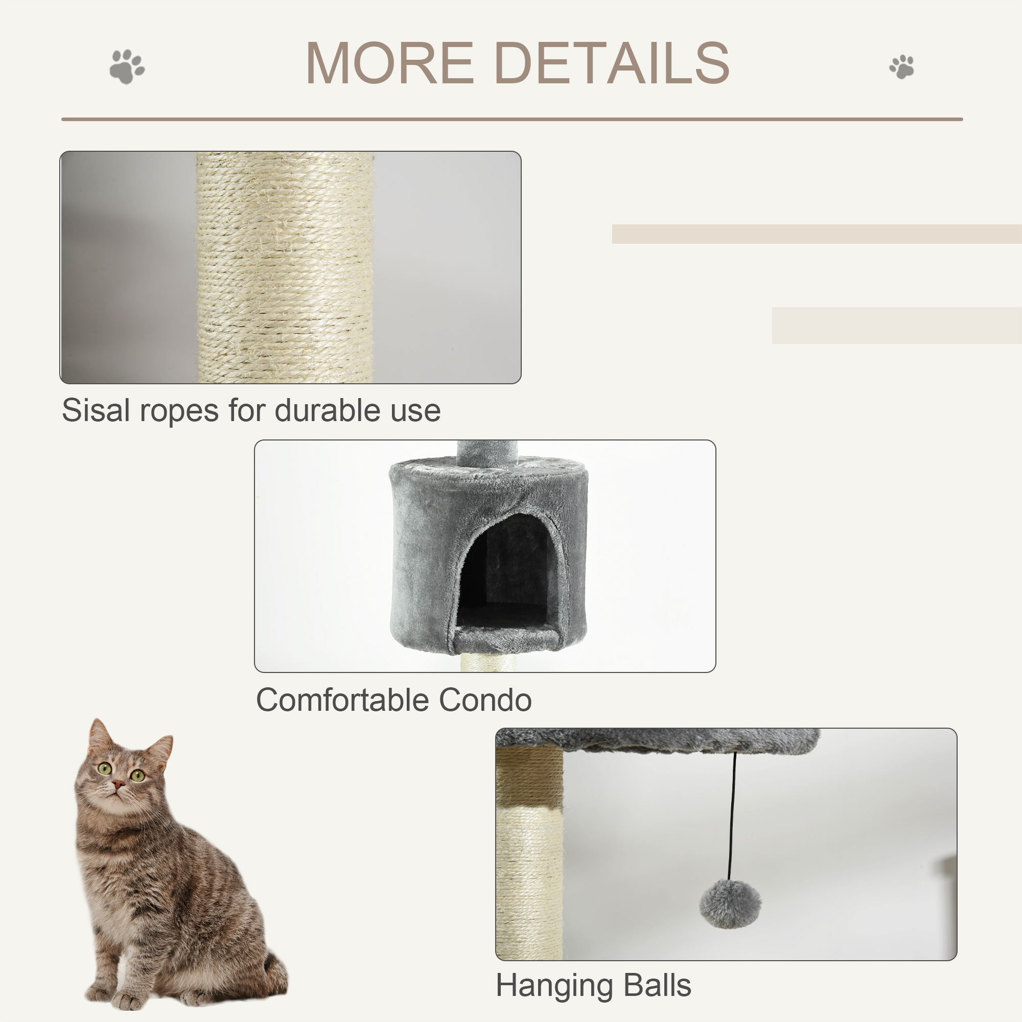 Floor To Ceiling Cat Tree For Indoor Cats,Kitten Tower,Condo,Multi-Layer — image 2