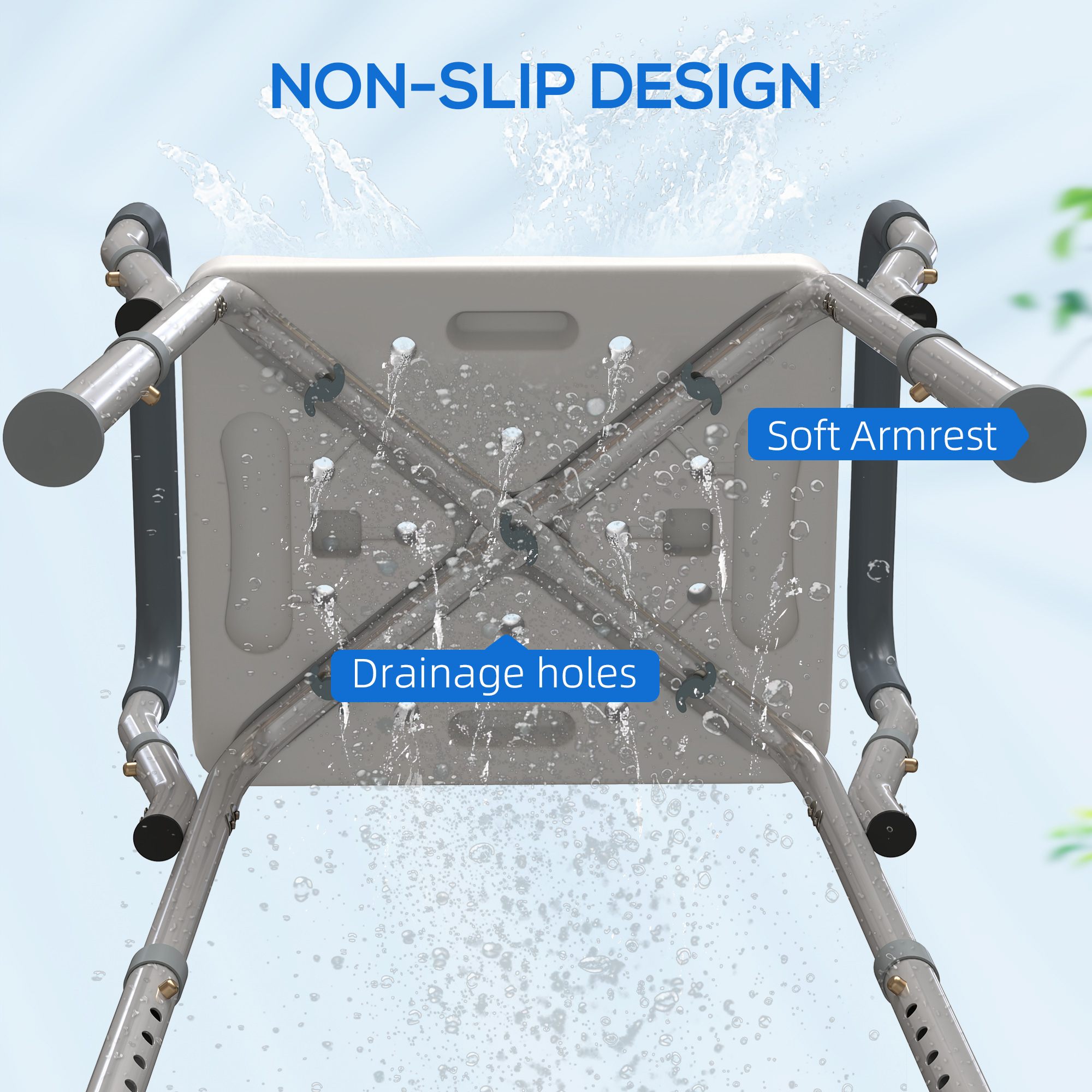 57-69cm Aluminium Frame Bath Seat — image 4