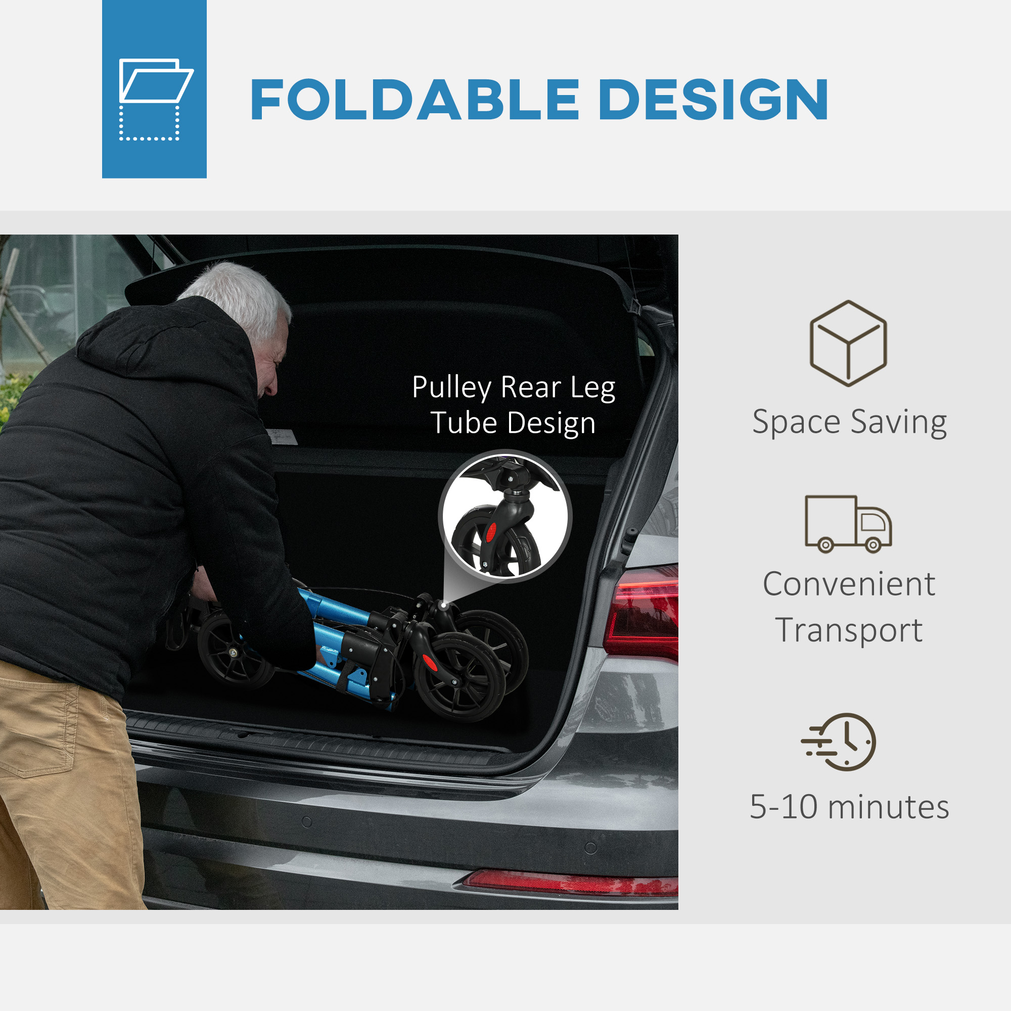 Folding Rollator Walker With Seat,Backrest,Lightweight Walking Frame Storage — image 3