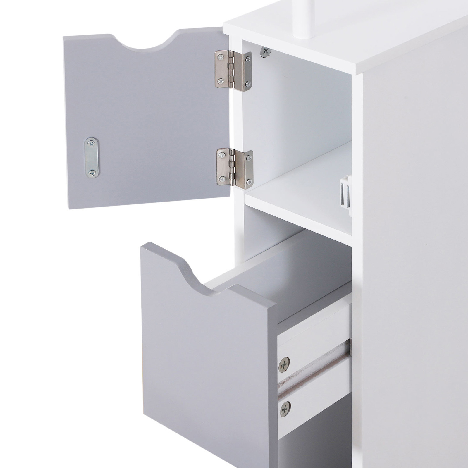 Tall Bathroom Cabinet,Freestanding Storage Cabinet With 2-Tier Shelf — image 4