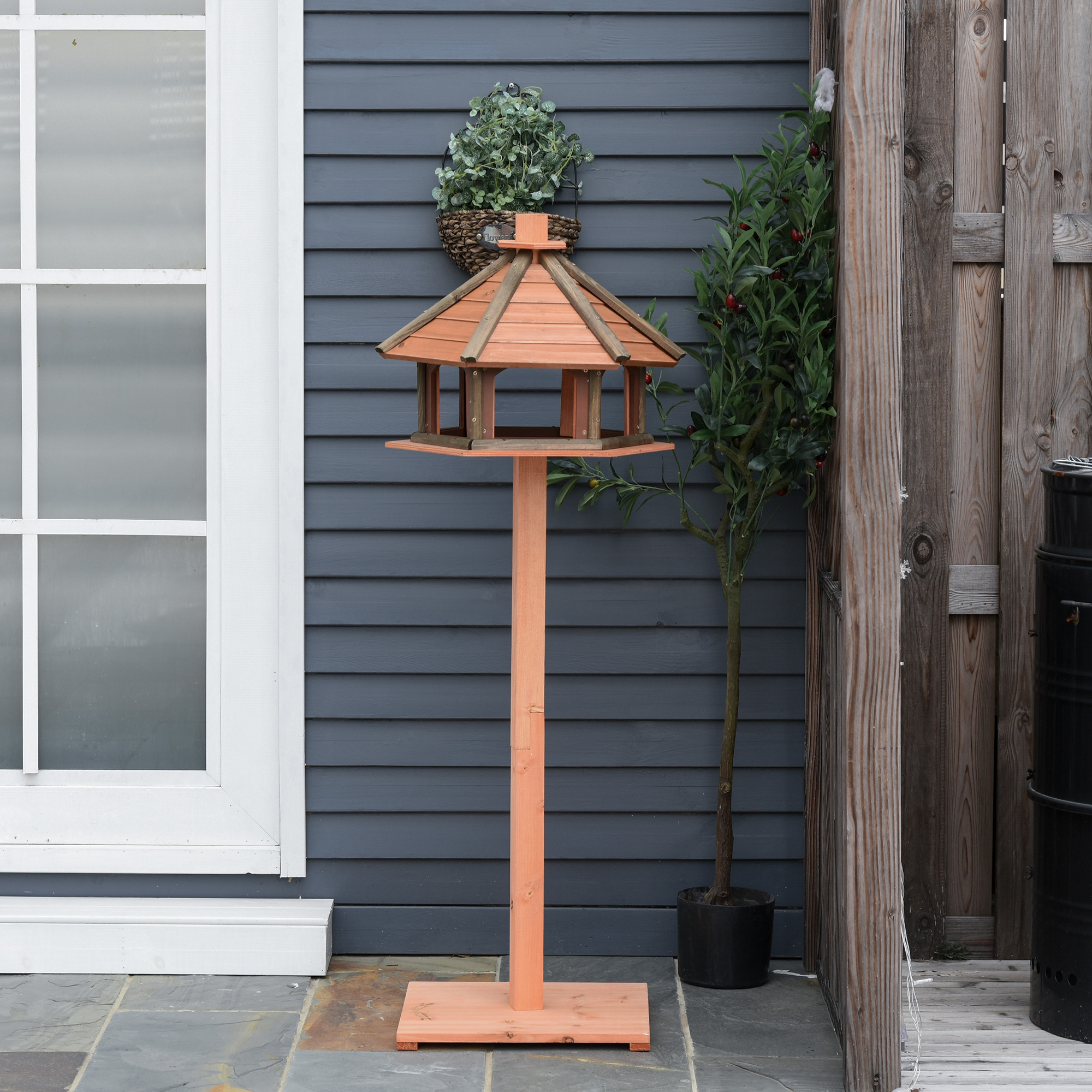 130cm Wooden Bird Table,Feeding Station With Roof