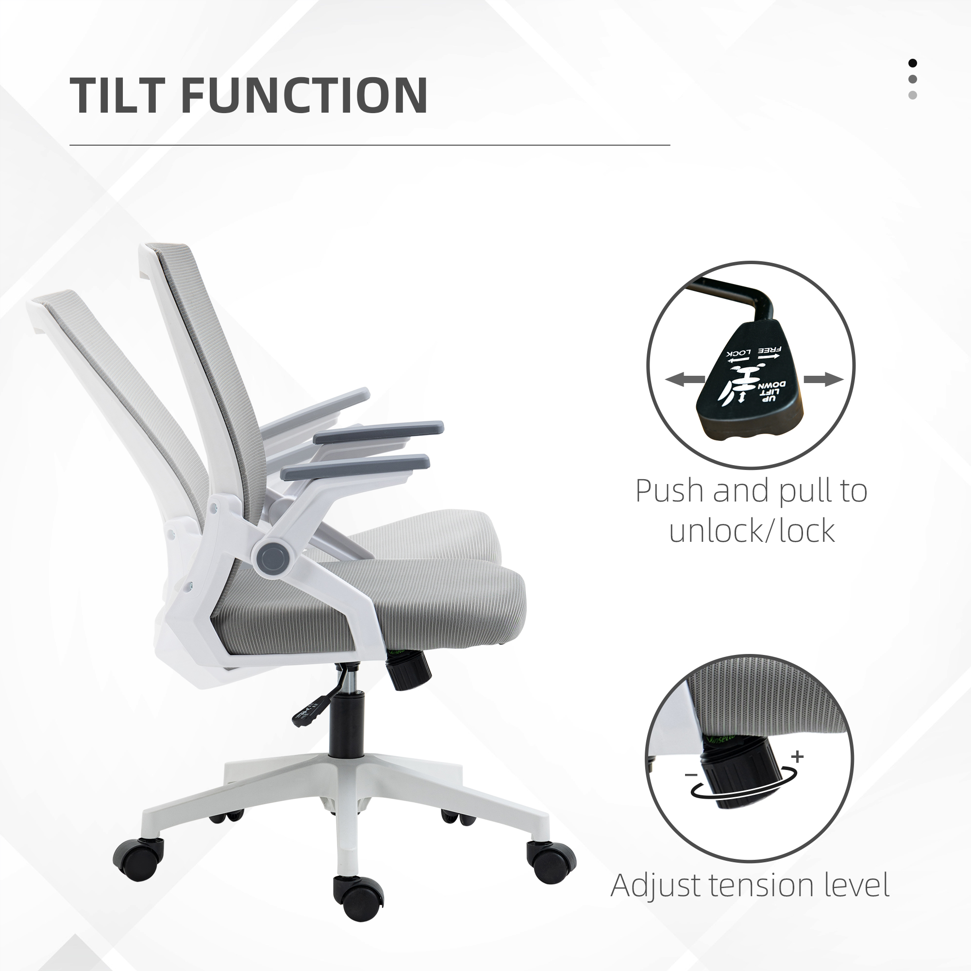 Mesh Office Chair,Desk Chair With Lumbar Support,Flip-up Armrest,Swivel — image 4
