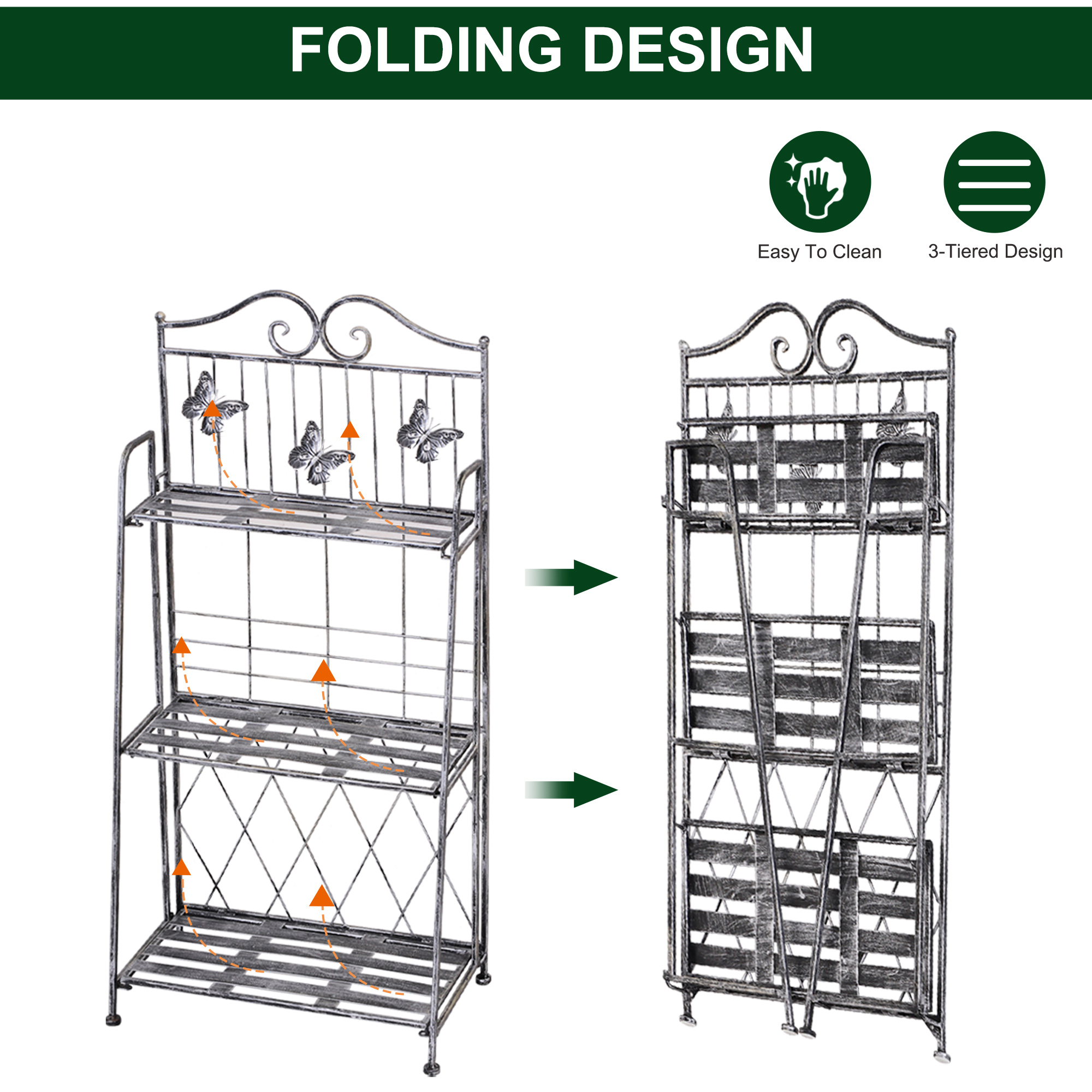 Outsunny 3 tier plant stand indoor outdoor,metal plant