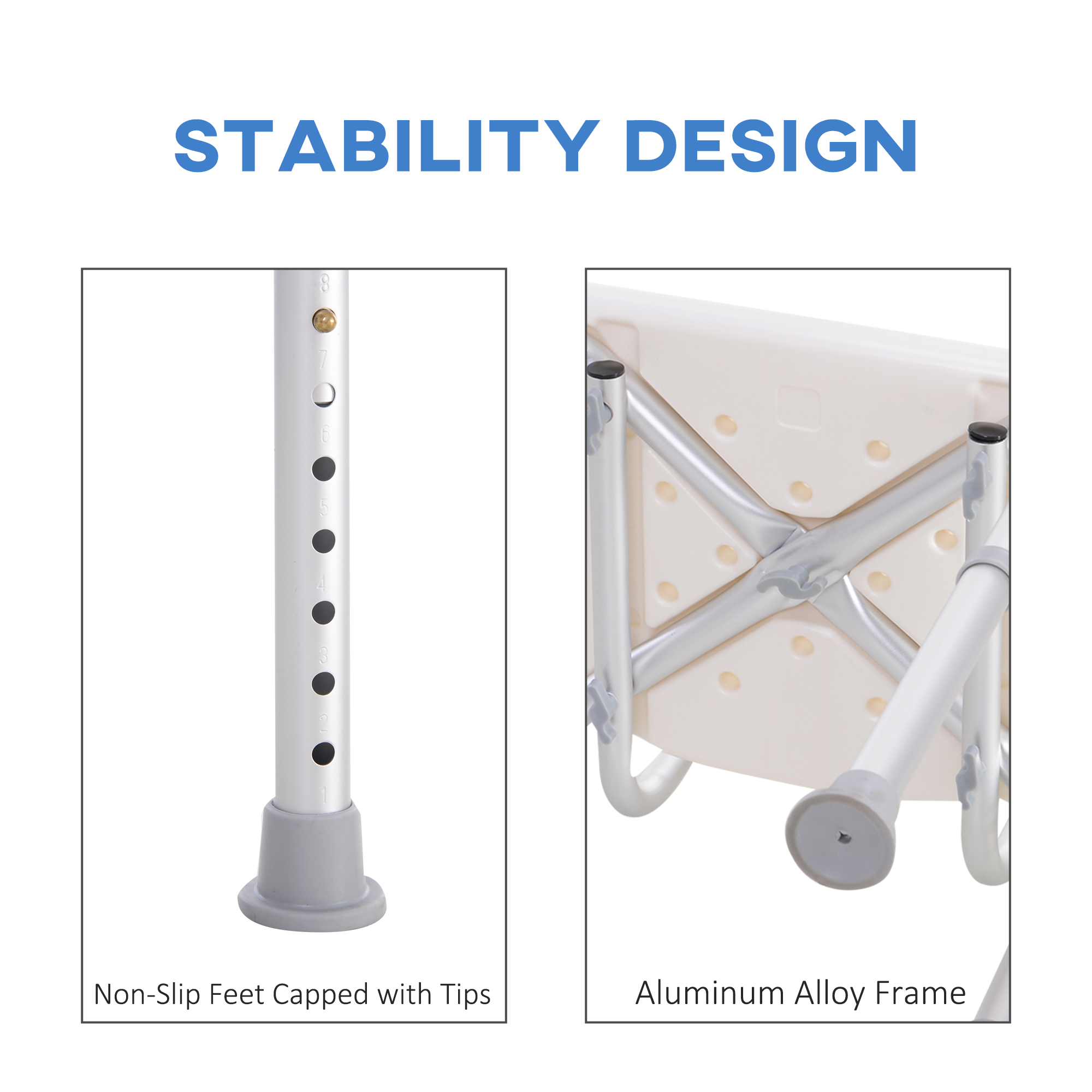 Bath Chair Shower Stool Safety Seat Bathroom Adjustable Positions Elderly Aids — image 3