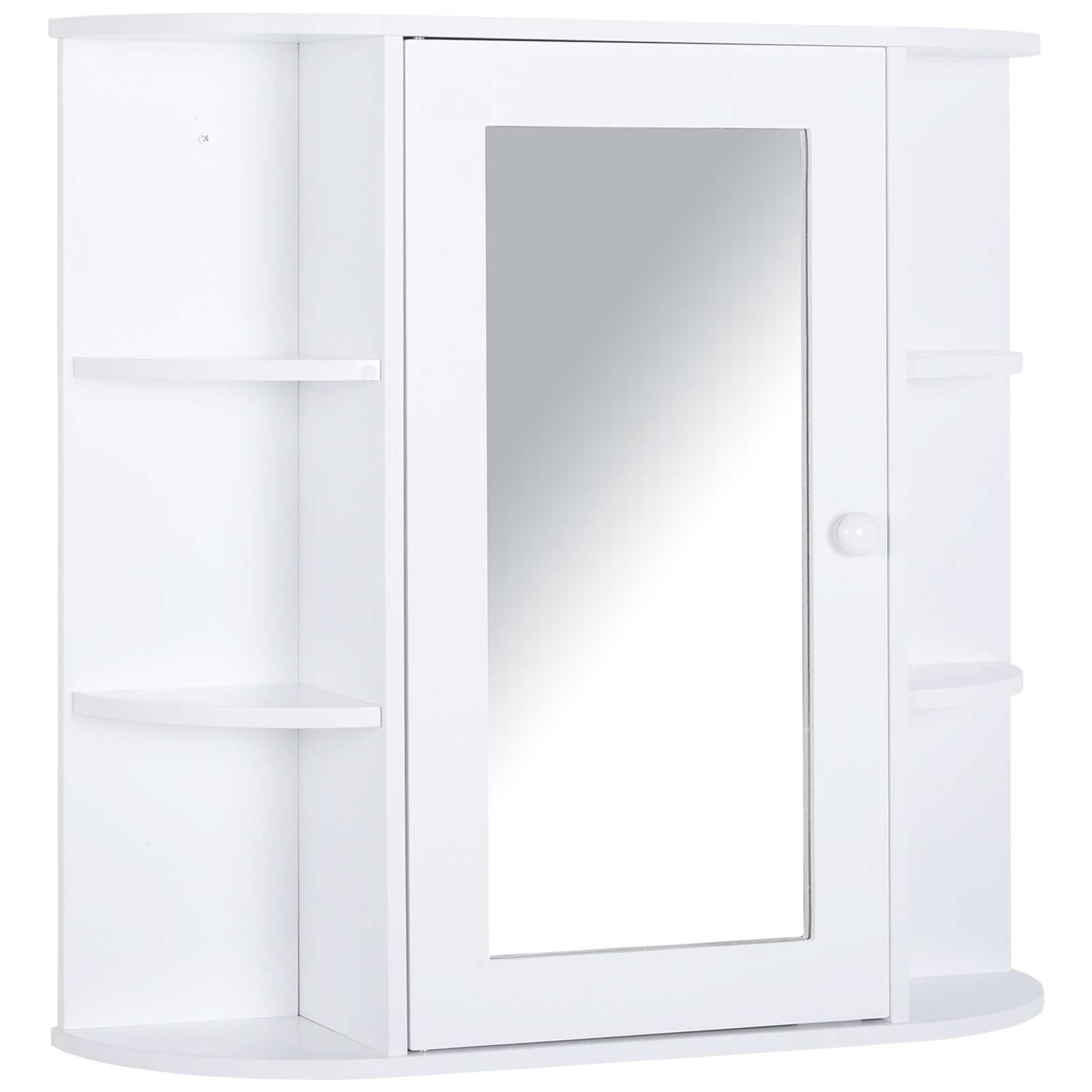Wall Mounted Bathroom Cabinet With Mirror Single Door Storage Organizer 2-tier — image 5