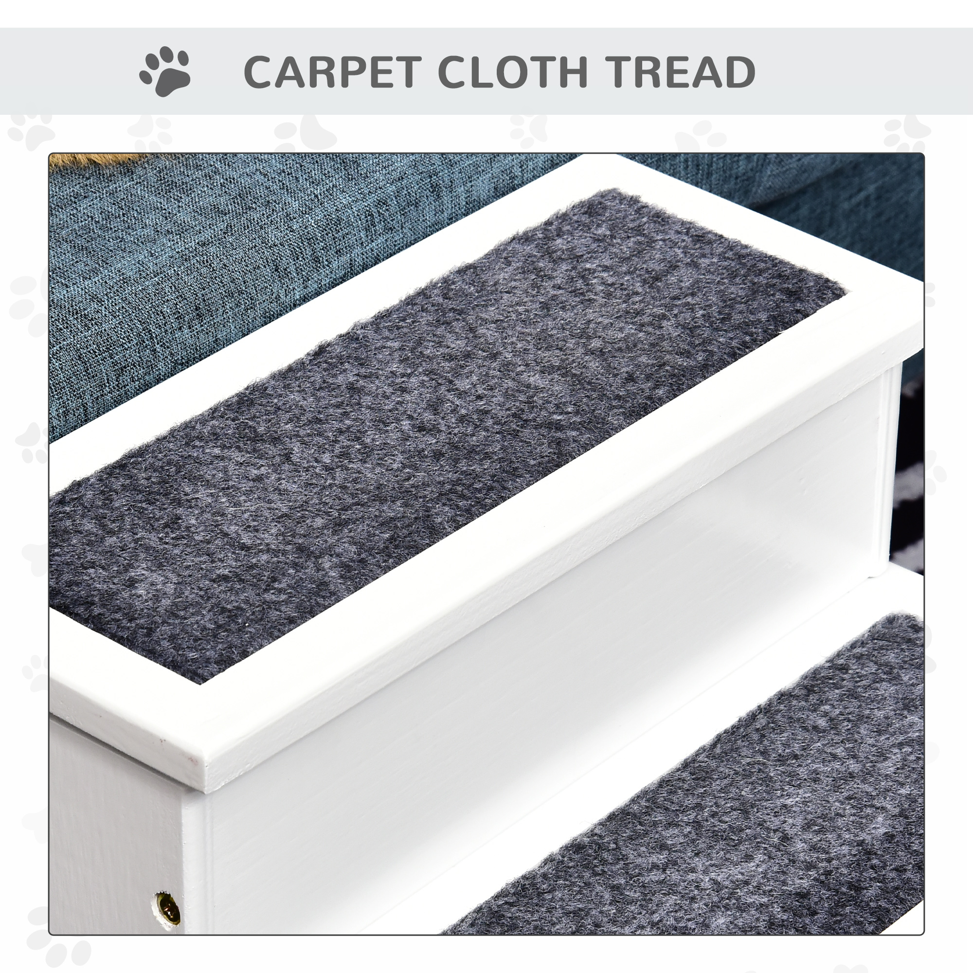 Dog Steps For Bed Sofa,3 Step Wooden Stairs Sofa,Pet With Storage Small Cats