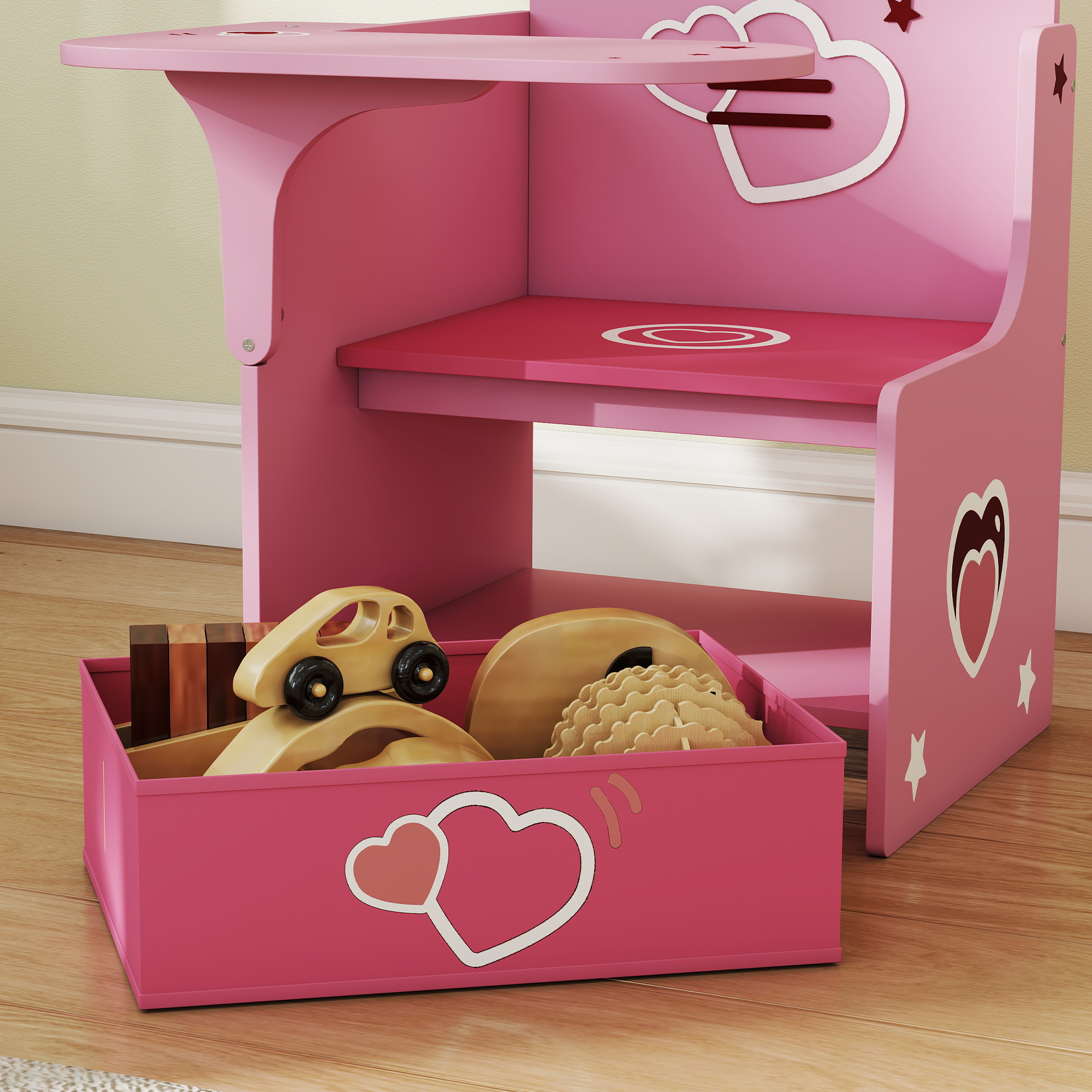 Kids Table And Chair Set,Children Desk With Storage Bins — image 2