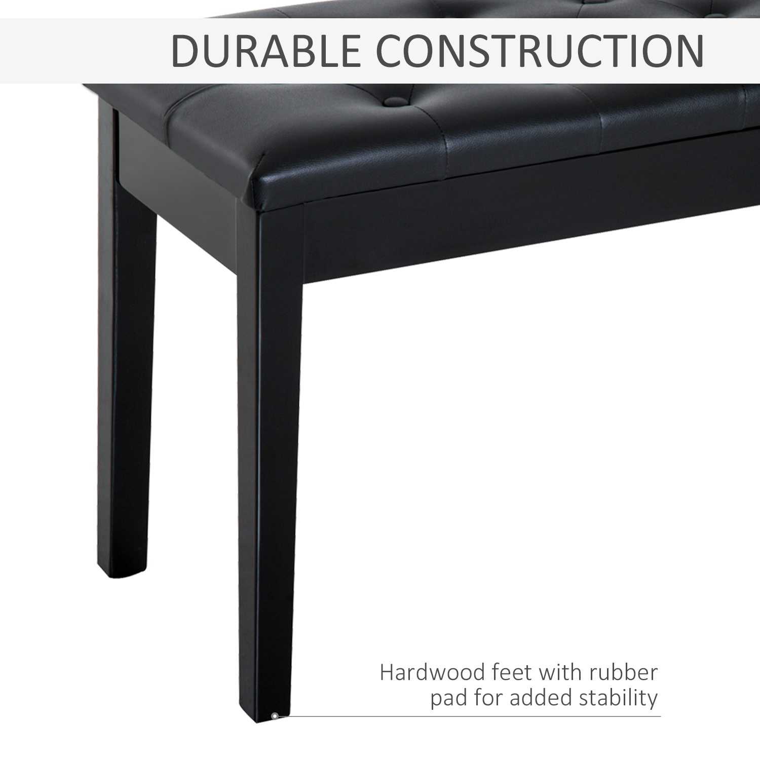 PU Leather Upholstered Piano Stool Makeup Bench Dressing Table Seat