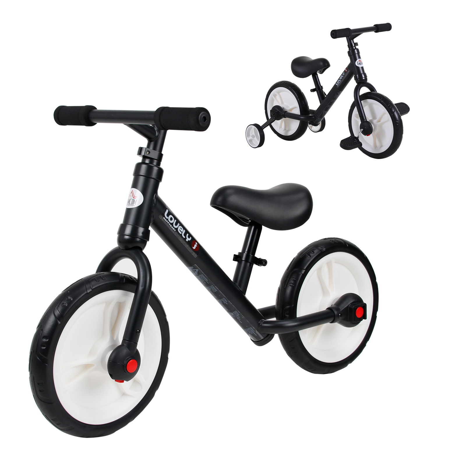 11 Inch Kids Balance Bike Training Pedal Bicycle W/ Removable Stabilizers EVA — image 3