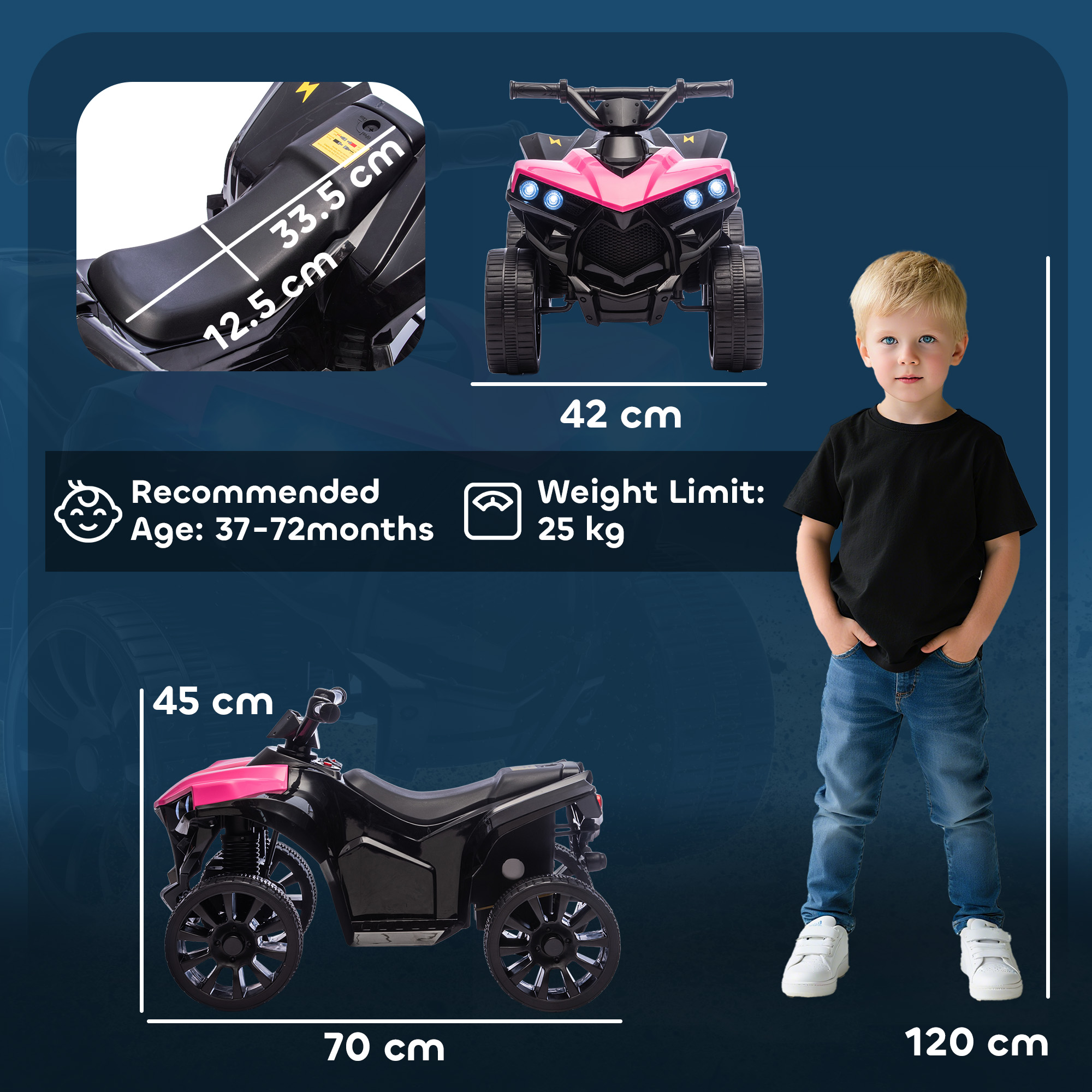 6V Kids ATV,4 Wheeler Electric Ride On Car With Music And LED Headlights,for — image 2