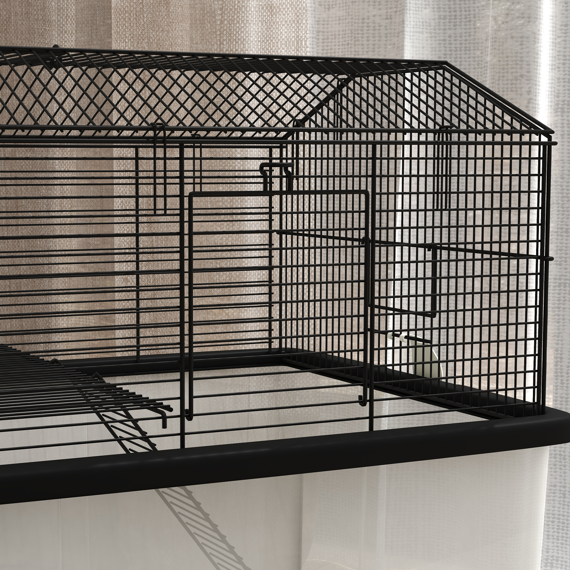 Two-Tier Gerbil Cage,Hamster Cage For Dwarf Hamster W/ Wheels,Deep Bottom,Food — image 2