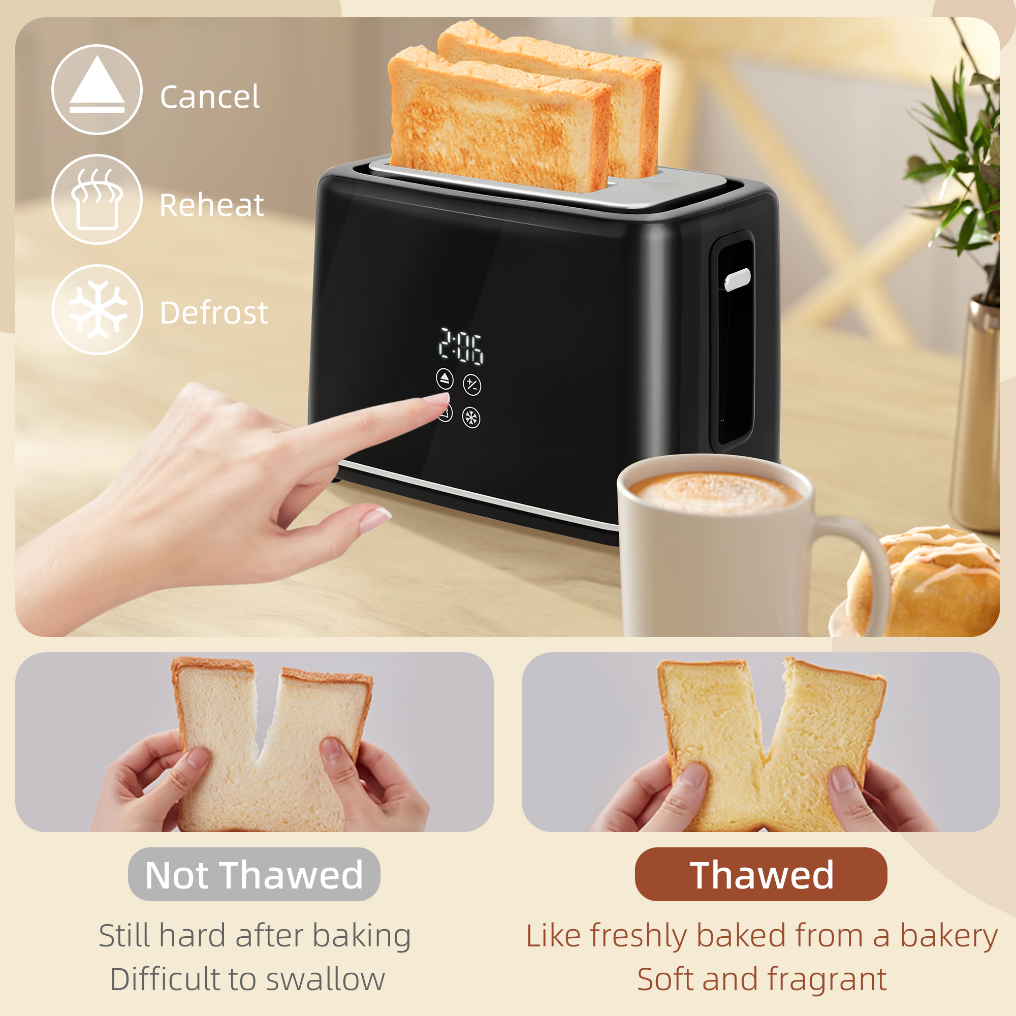 Polished Stainless Steel Kettle And Toaster Set-Black — image 3