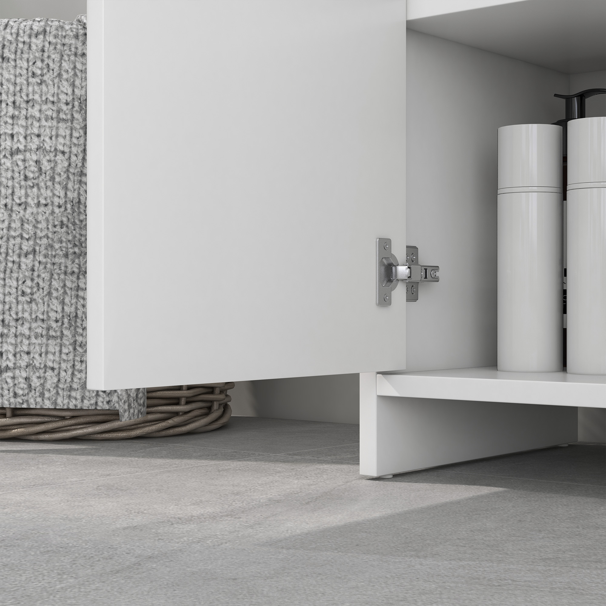 Under Sink Bathroom Cabinet,Freestanding Cabinet With 2 Doors And Shelf